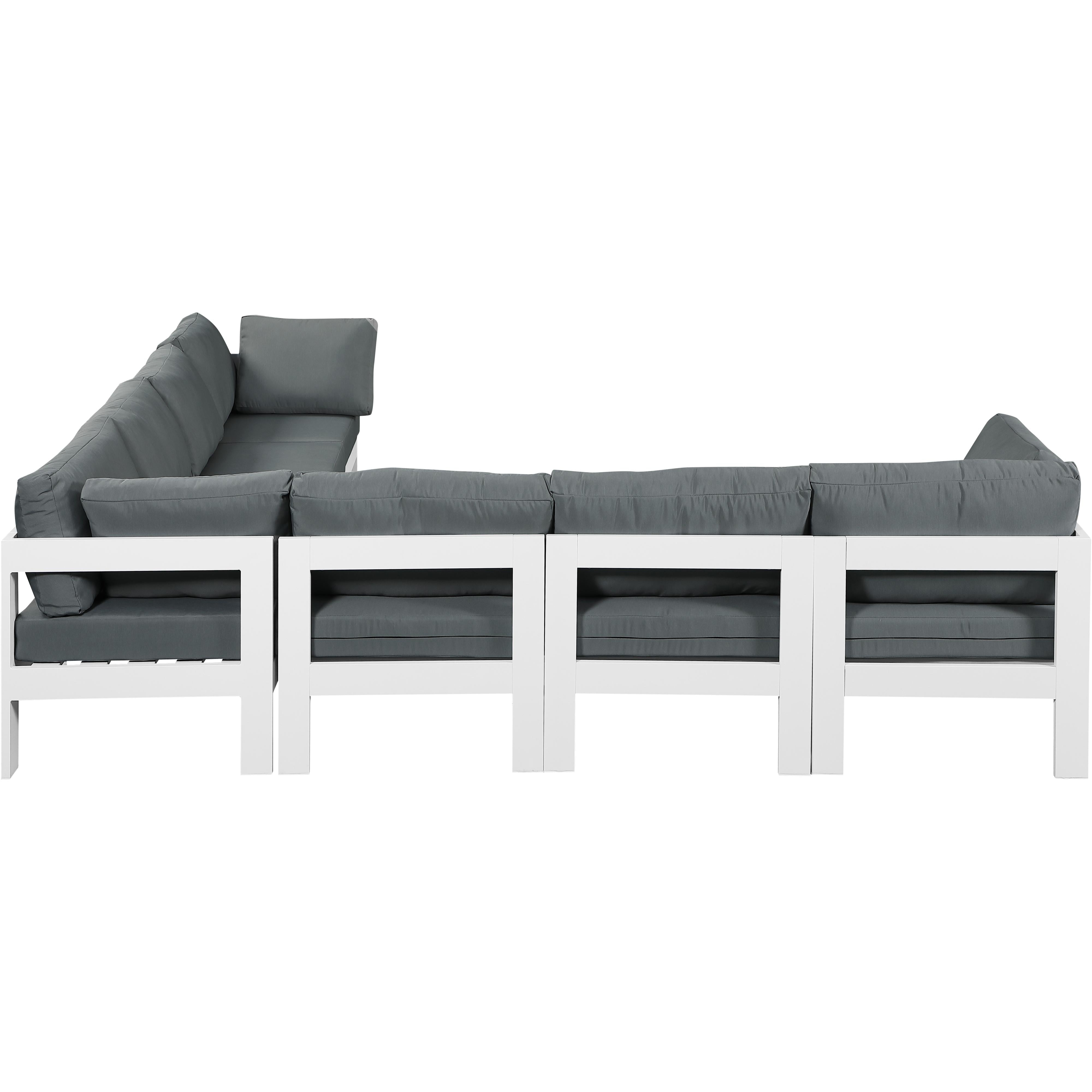 Meridian Nizuc Grey Water Resistant Fabric Outdoor Patio Modular Sectional