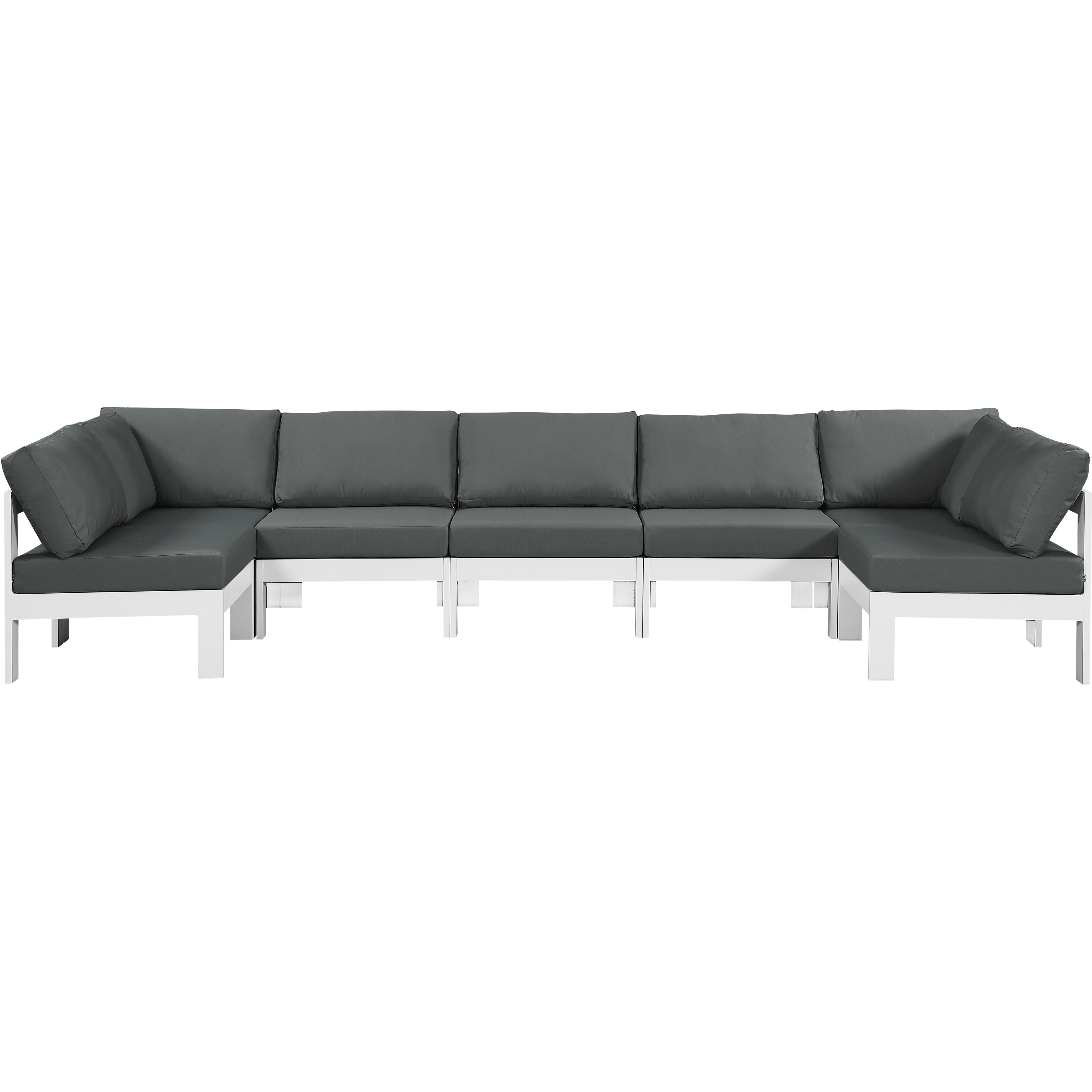 Meridian Nizuc Grey Water Resistant Fabric Outdoor Patio Modular Sectional