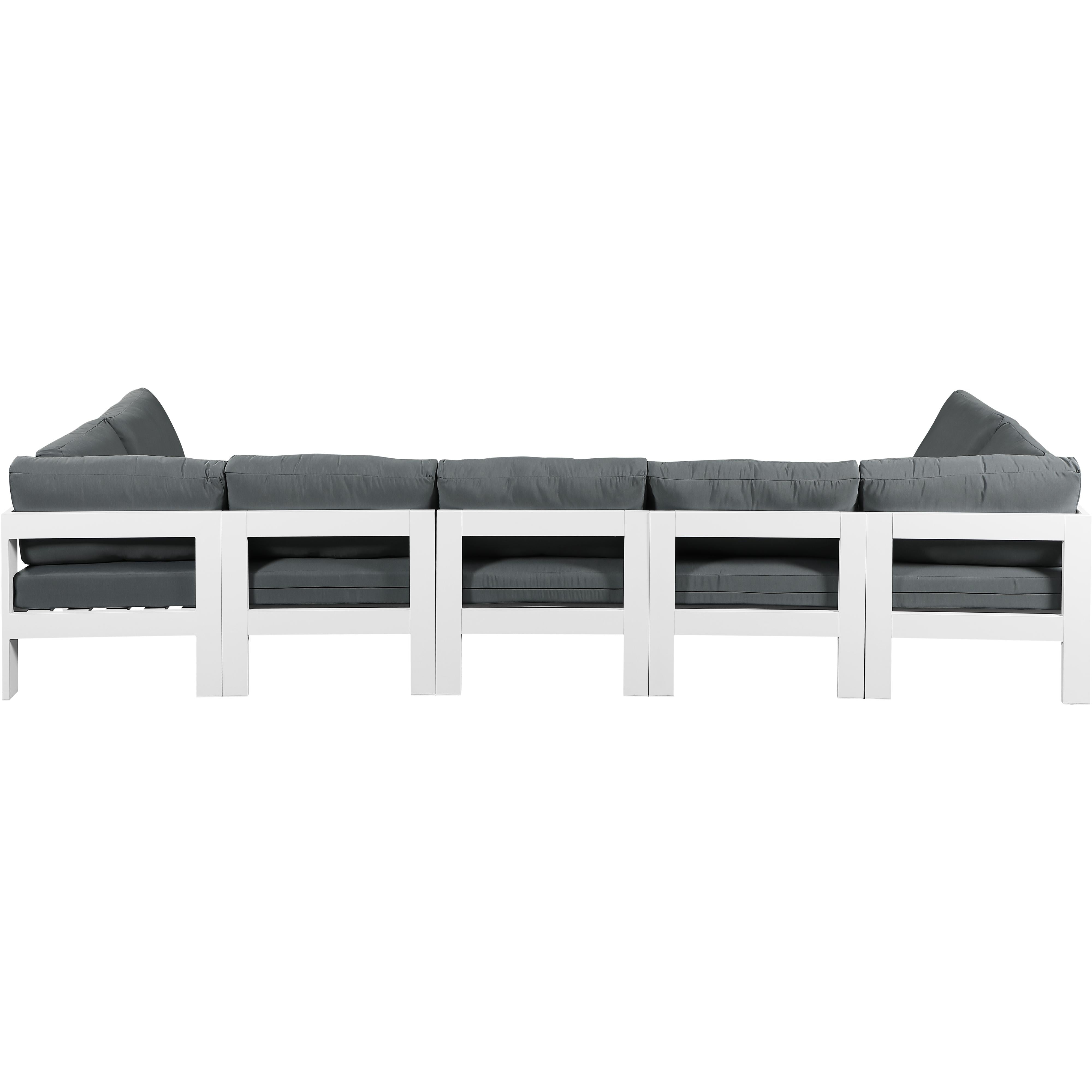 Meridian Nizuc Grey Water Resistant Fabric Outdoor Patio Modular Sectional