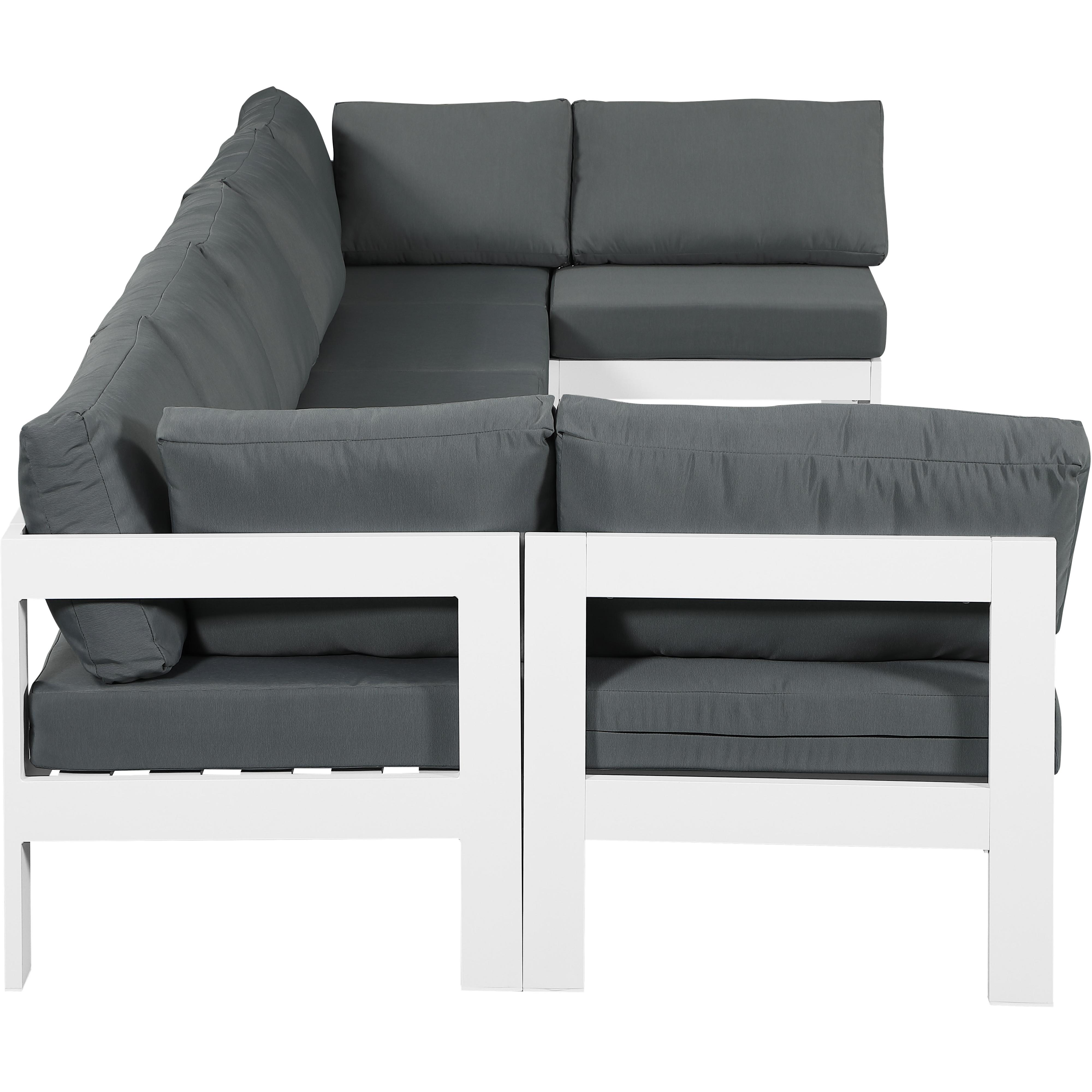 Meridian Nizuc Grey Water Resistant Fabric Outdoor Patio Modular Sectional