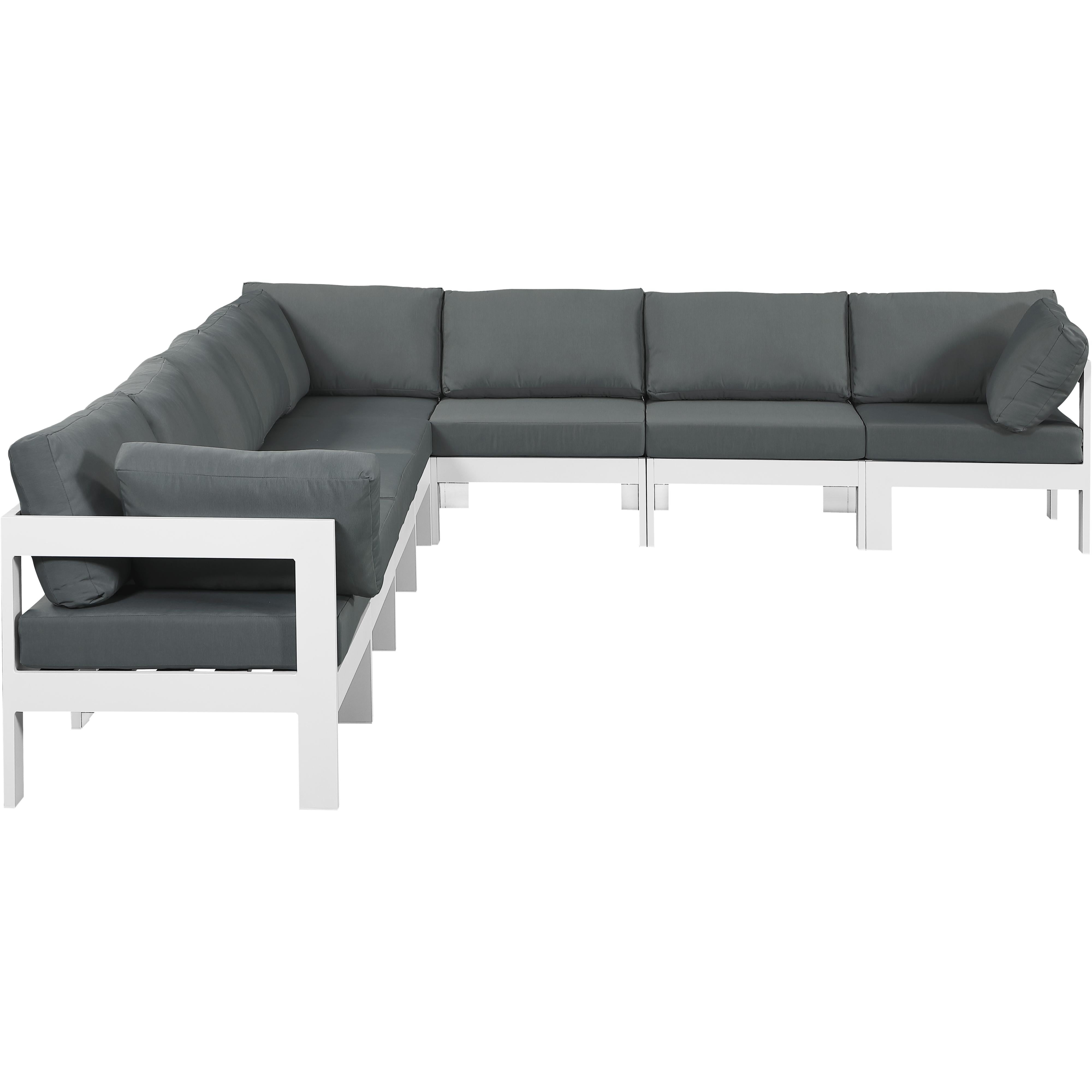 Meridian Nizuc Grey Water Resistant Fabric Outdoor Patio Modular Sectional
