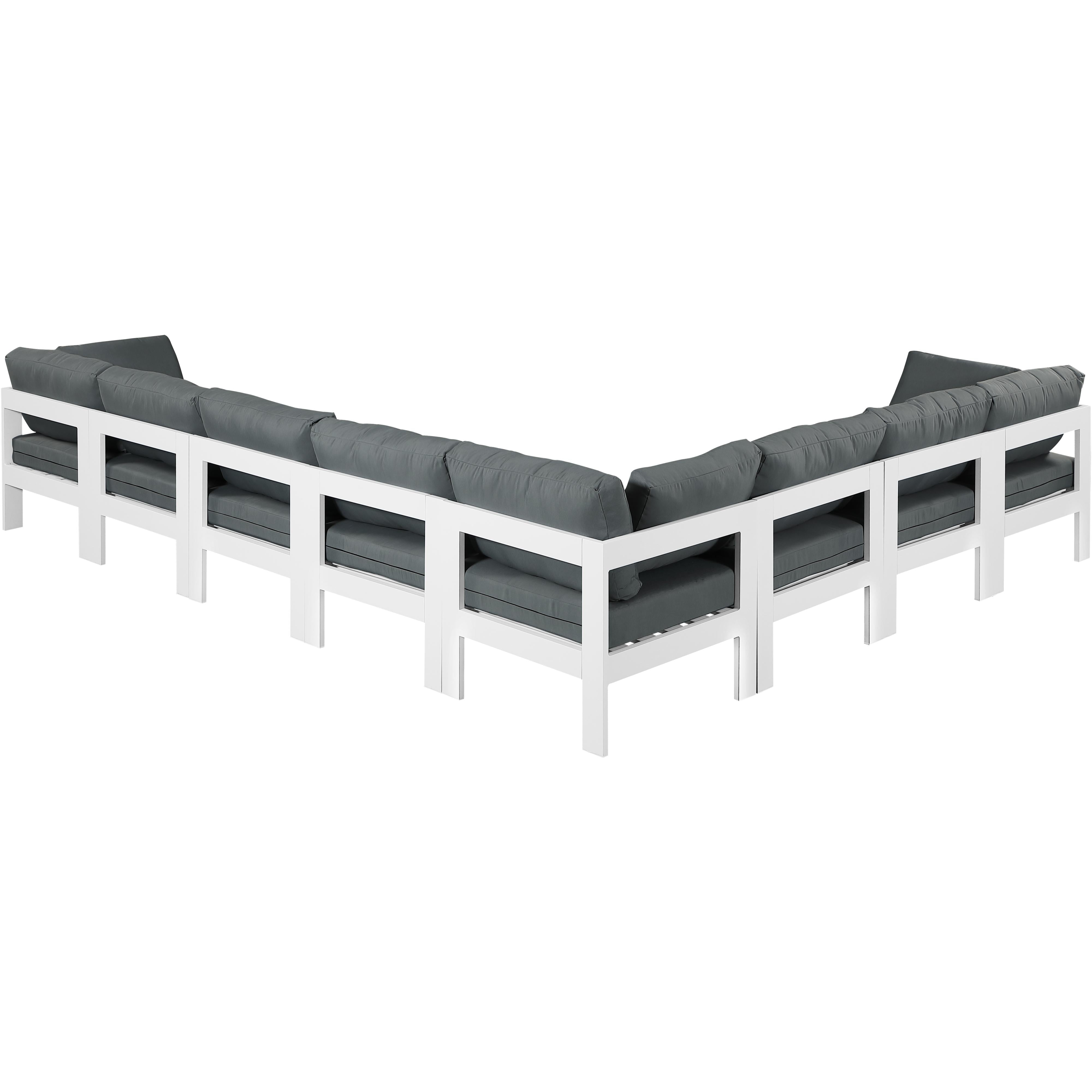 Meridian Nizuc Grey Water Resistant Fabric Outdoor Patio Modular Sectional