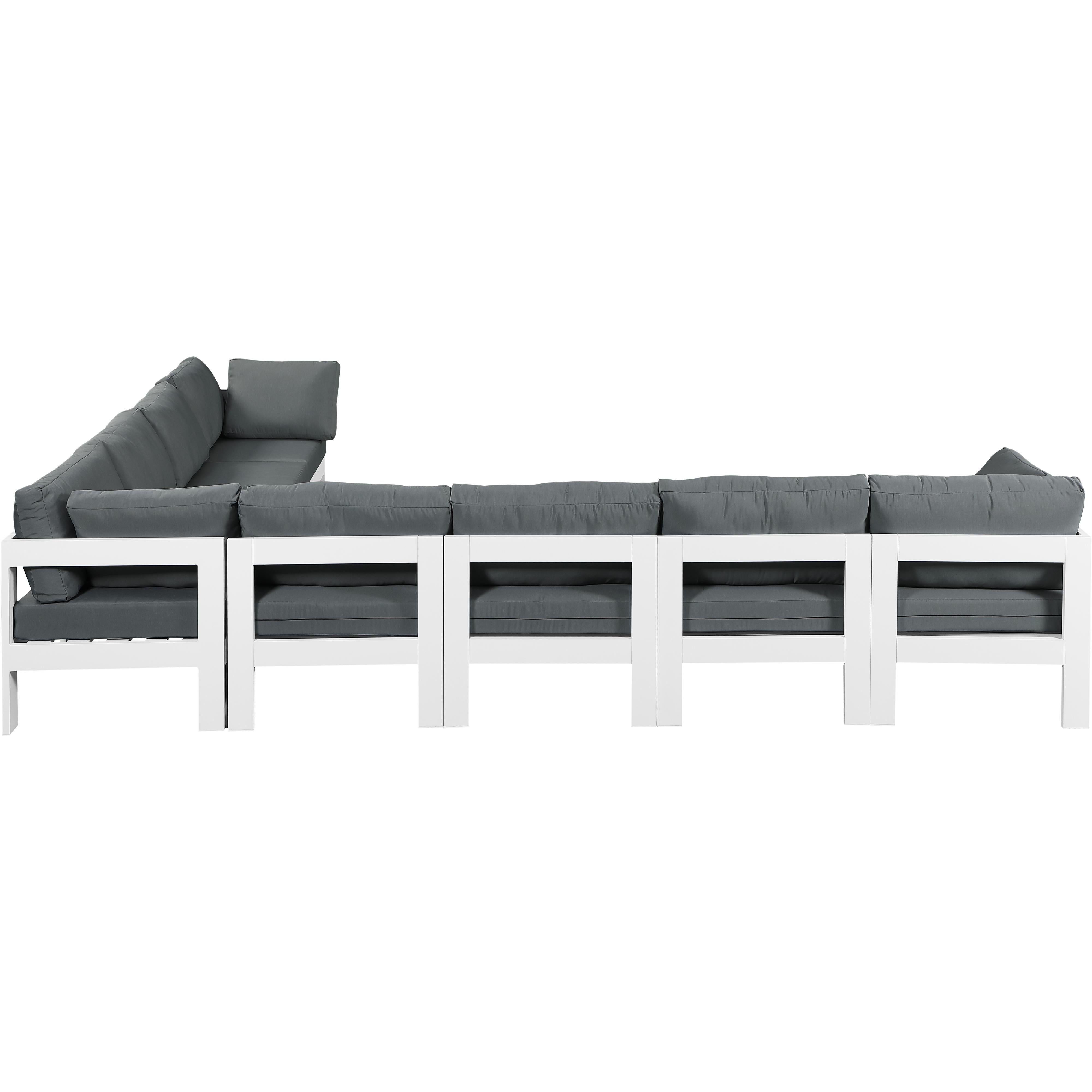 Meridian Nizuc Grey Water Resistant Fabric Outdoor Patio Modular Sectional