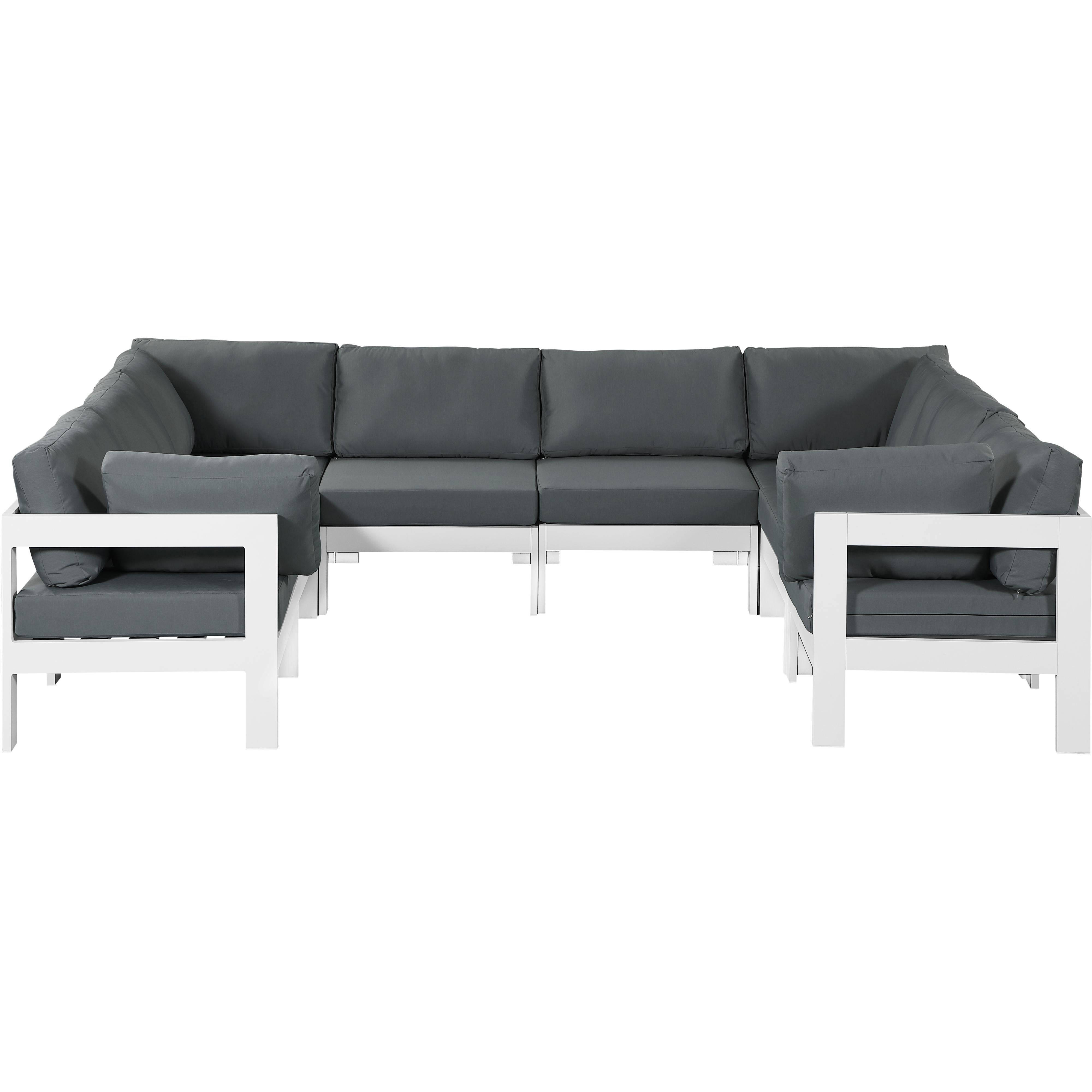 Meridian Nizuc Grey Water Resistant Fabric Outdoor Patio Modular Sectional