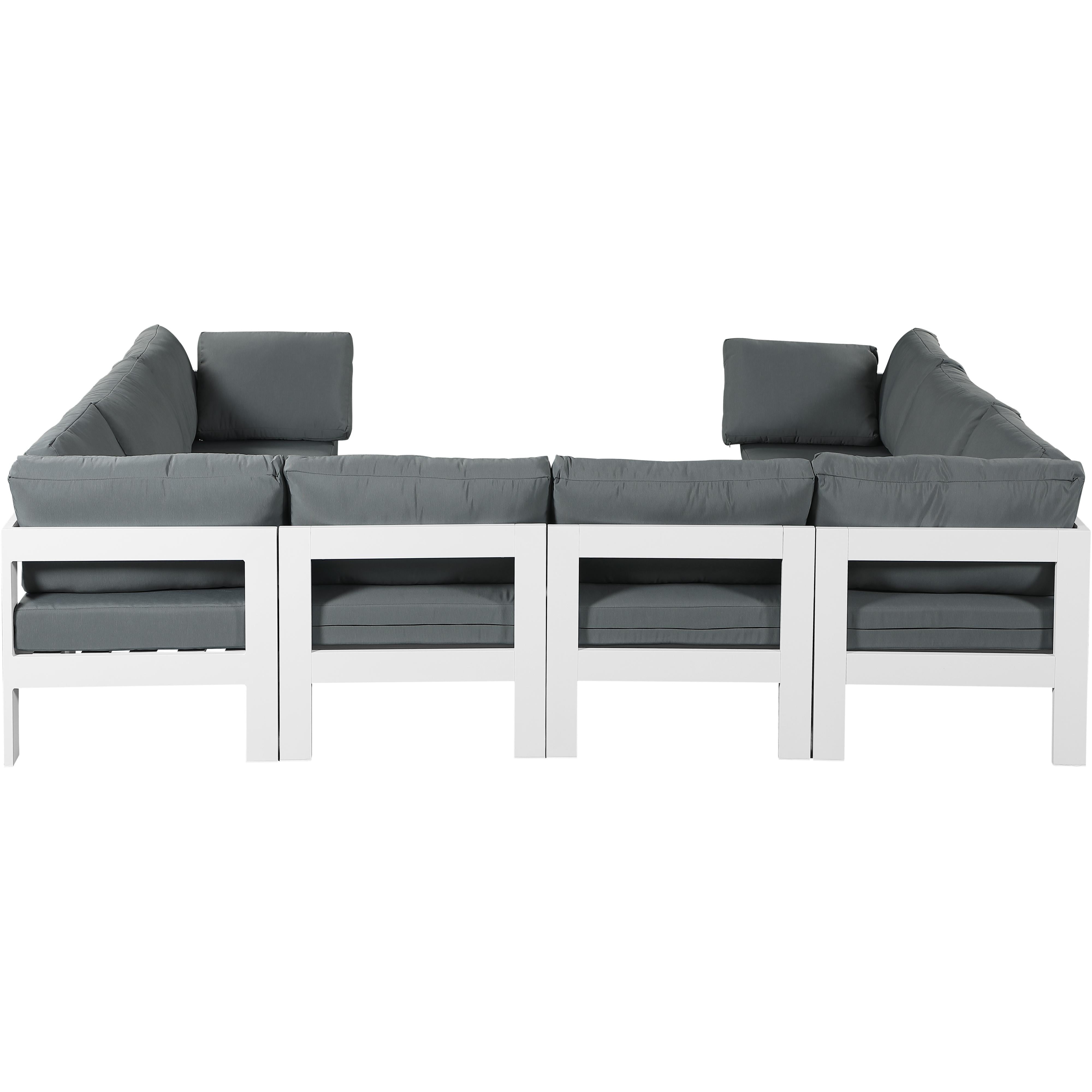 Meridian Nizuc Grey Water Resistant Fabric Outdoor Patio Modular Sectional