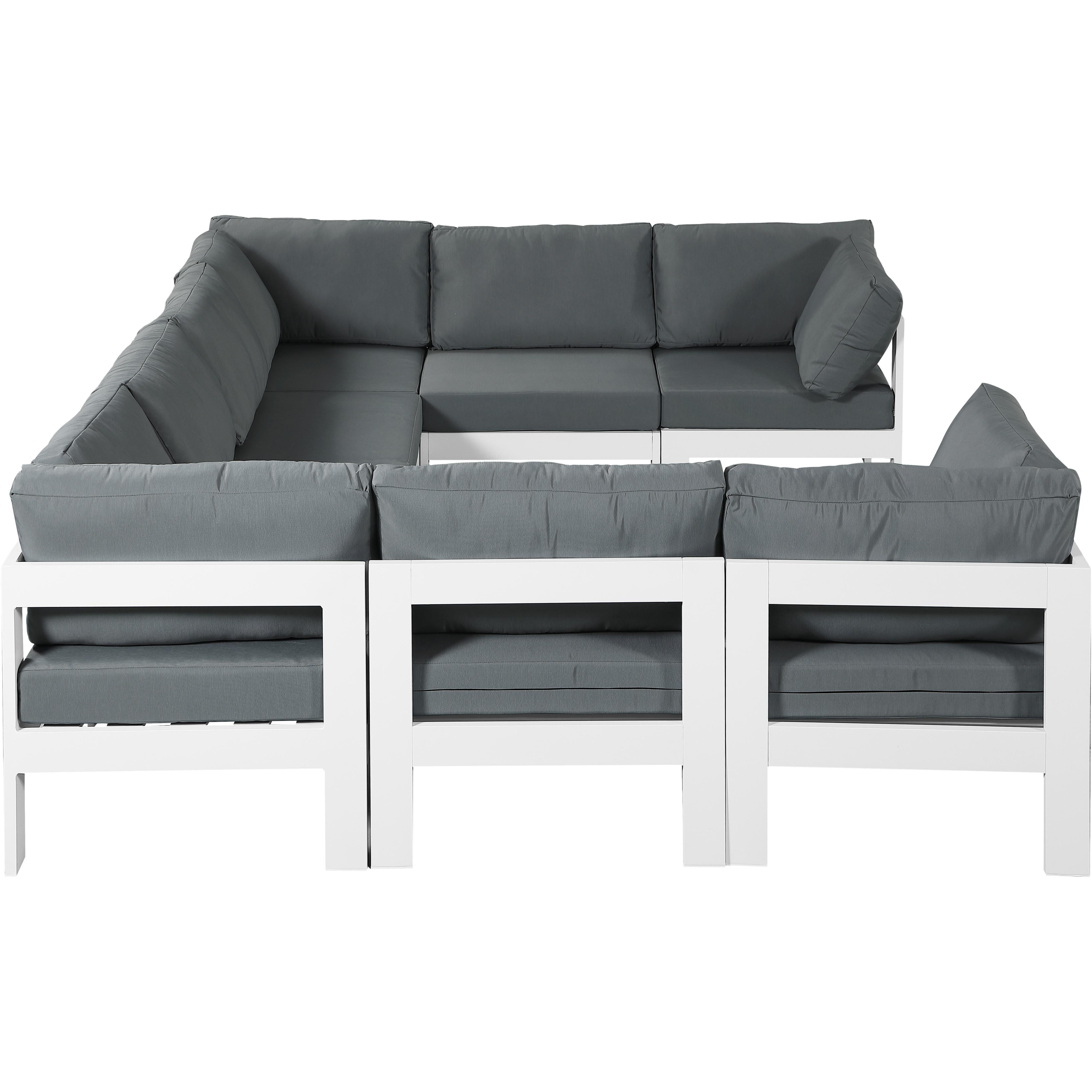 Meridian Nizuc Grey Water Resistant Fabric Outdoor Patio Modular Sectional