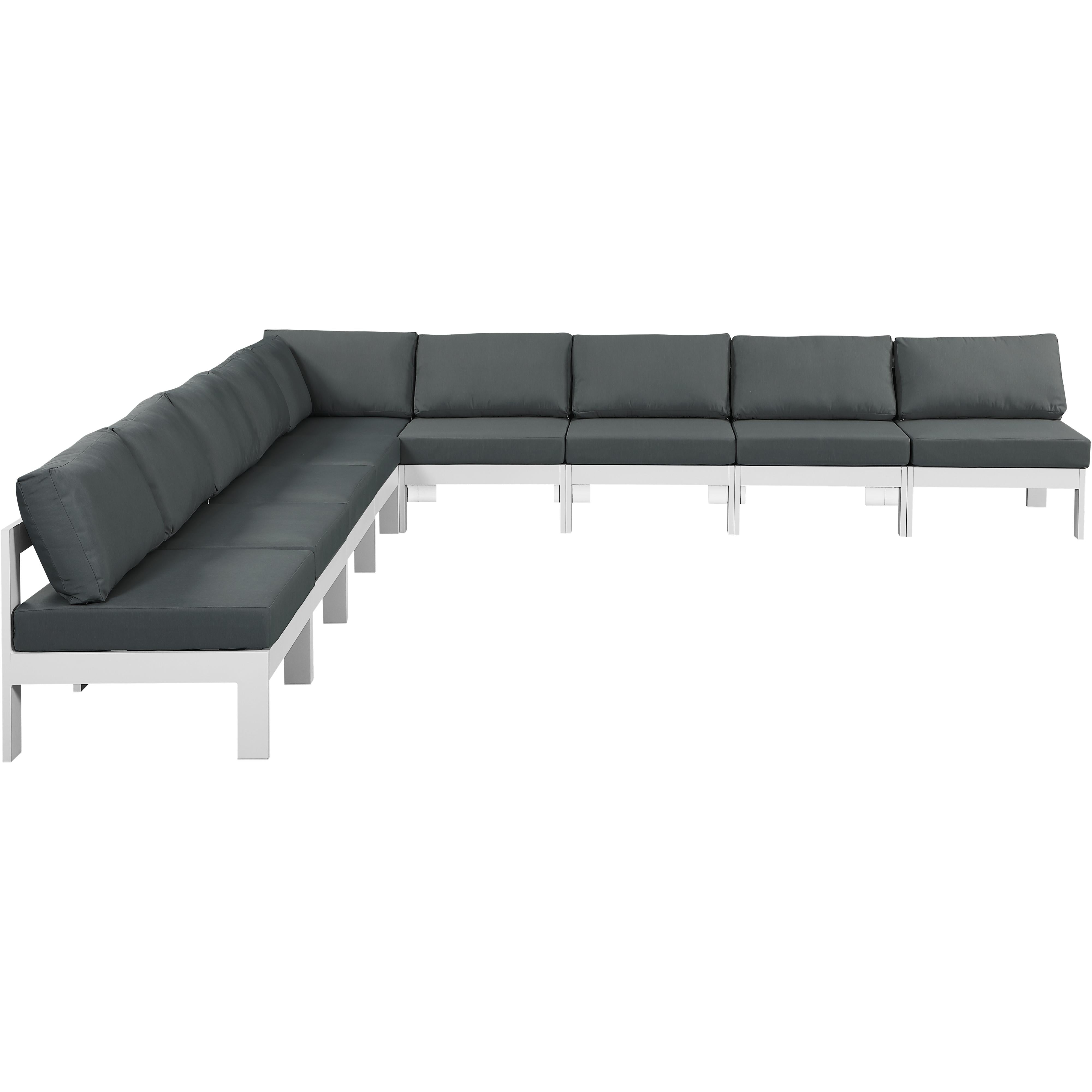 Meridian Nizuc Grey Water Resistant Fabric Outdoor Patio Modular Sectional