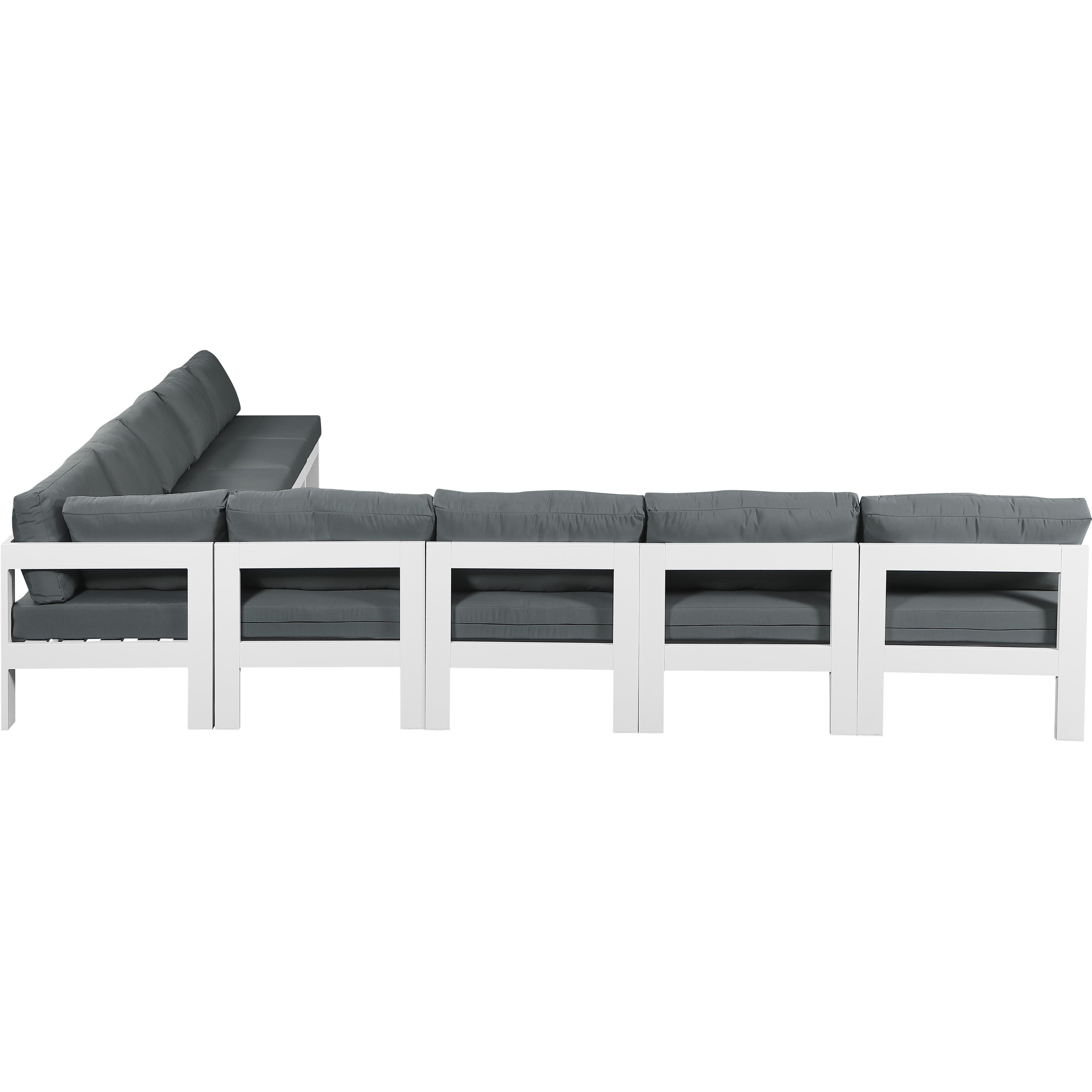 Meridian Nizuc Grey Water Resistant Fabric Outdoor Patio Modular Sectional