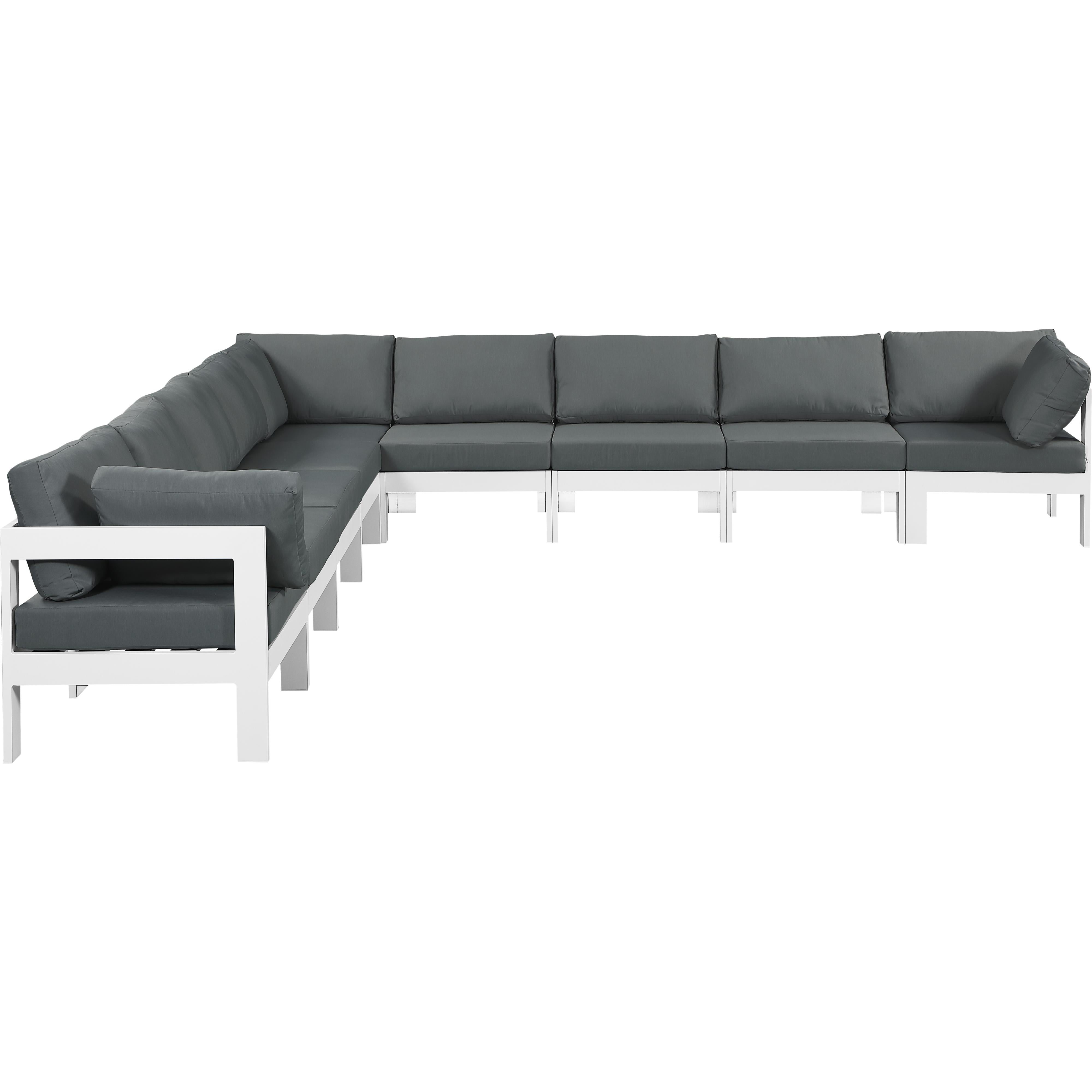 Meridian Nizuc Grey Water Resistant Fabric Outdoor Patio Modular Sectional