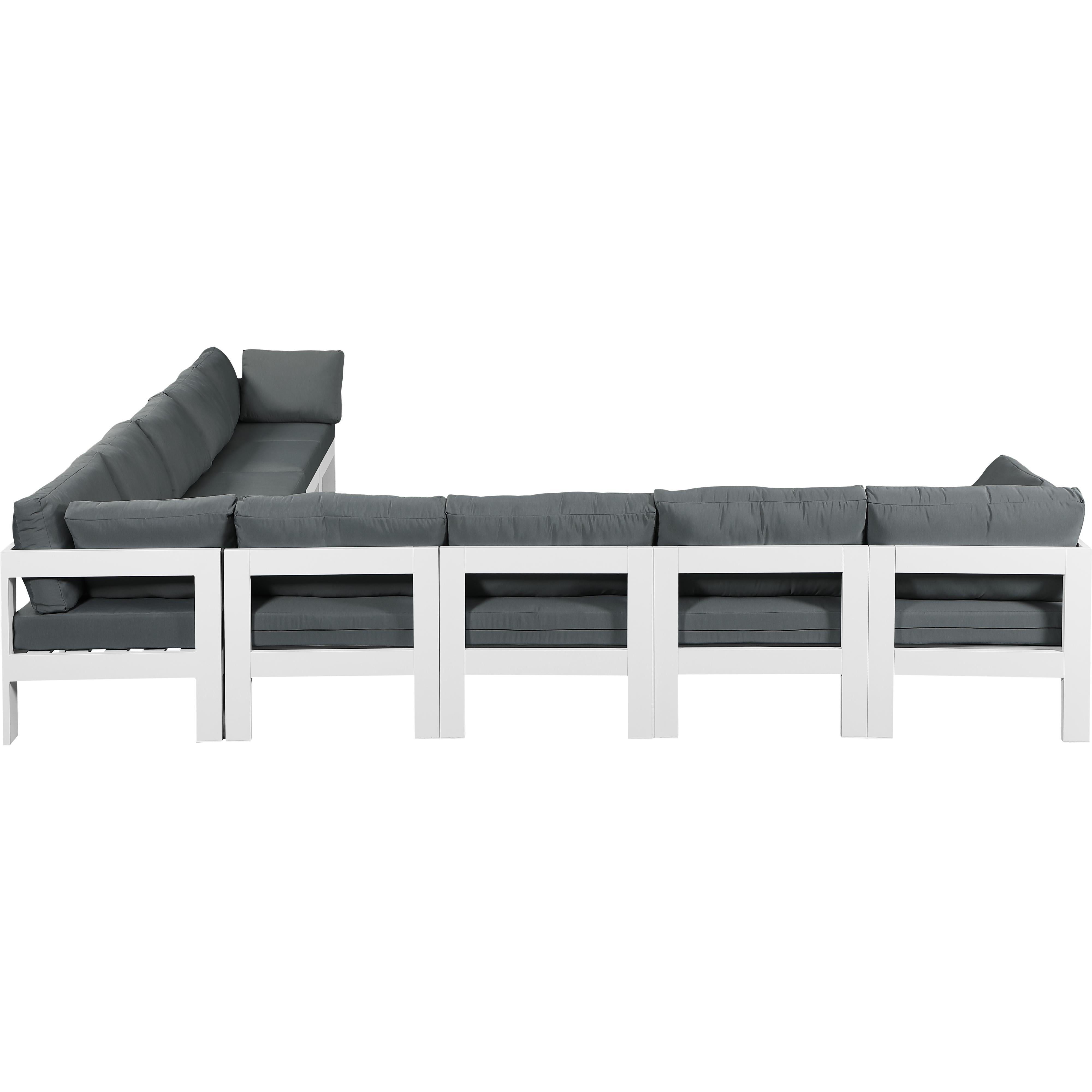Meridian Nizuc Grey Water Resistant Fabric Outdoor Patio Modular Sectional