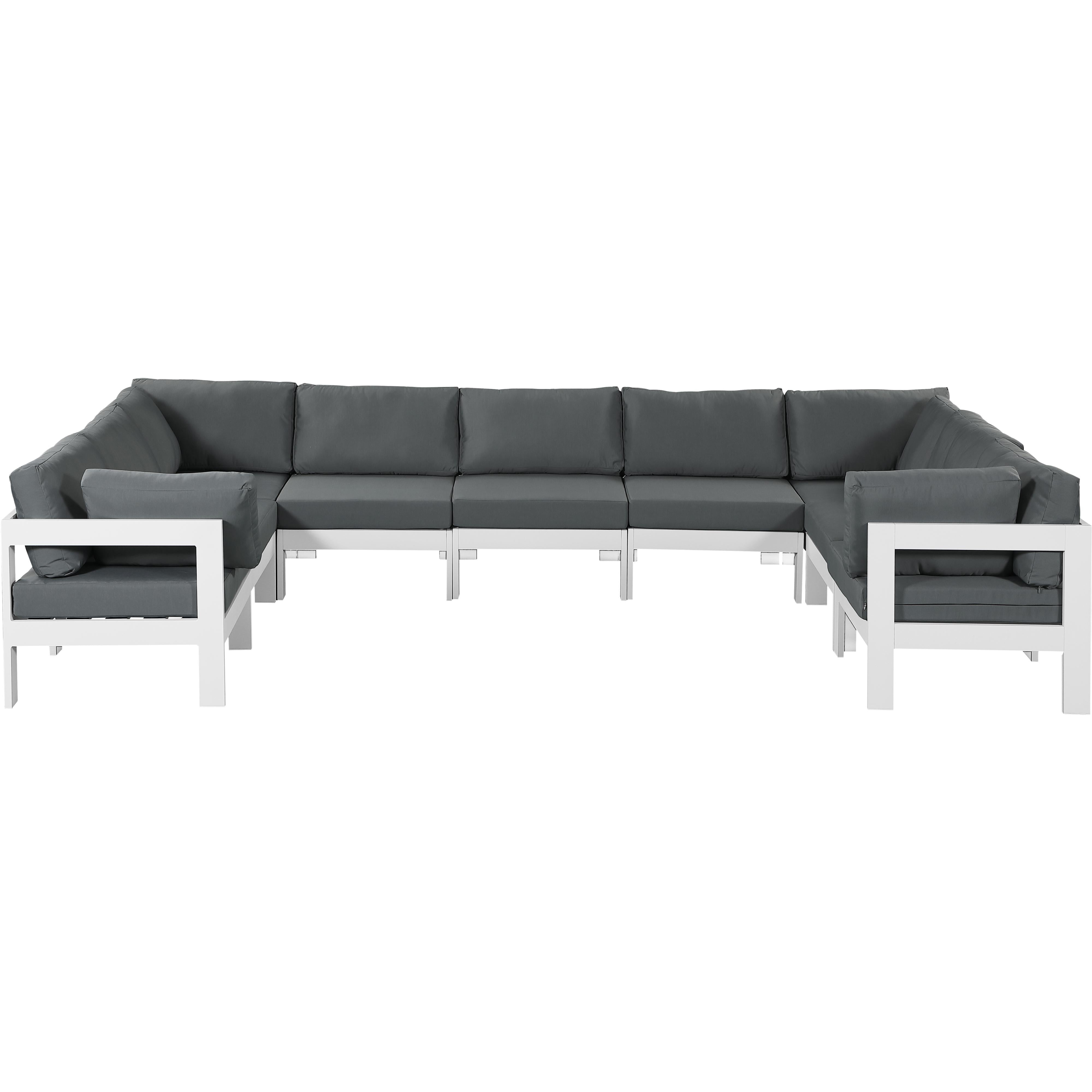 Meridian Nizuc Grey Water Resistant Fabric Outdoor Patio Modular Sectional