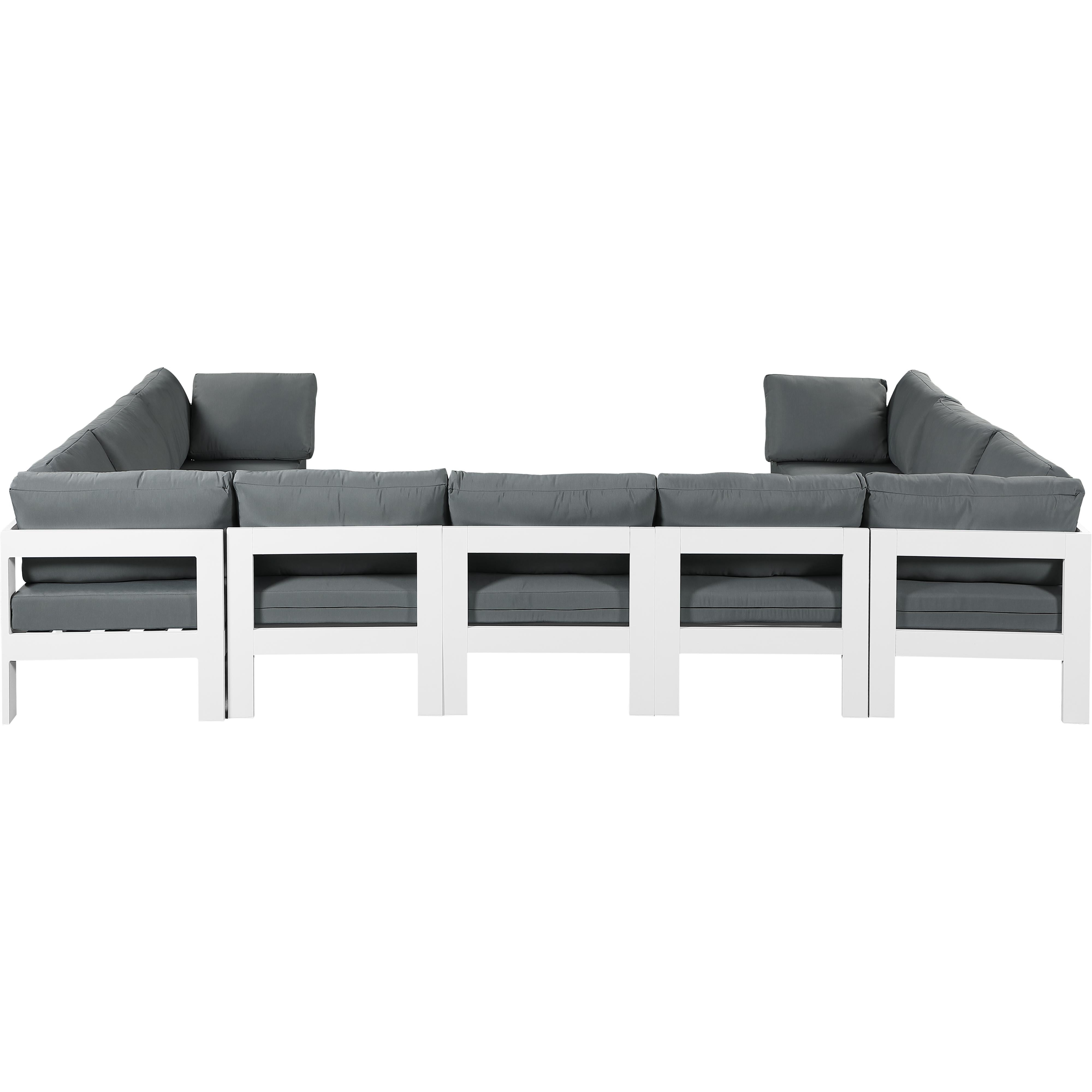 Meridian Nizuc Grey Water Resistant Fabric Outdoor Patio Modular Sectional