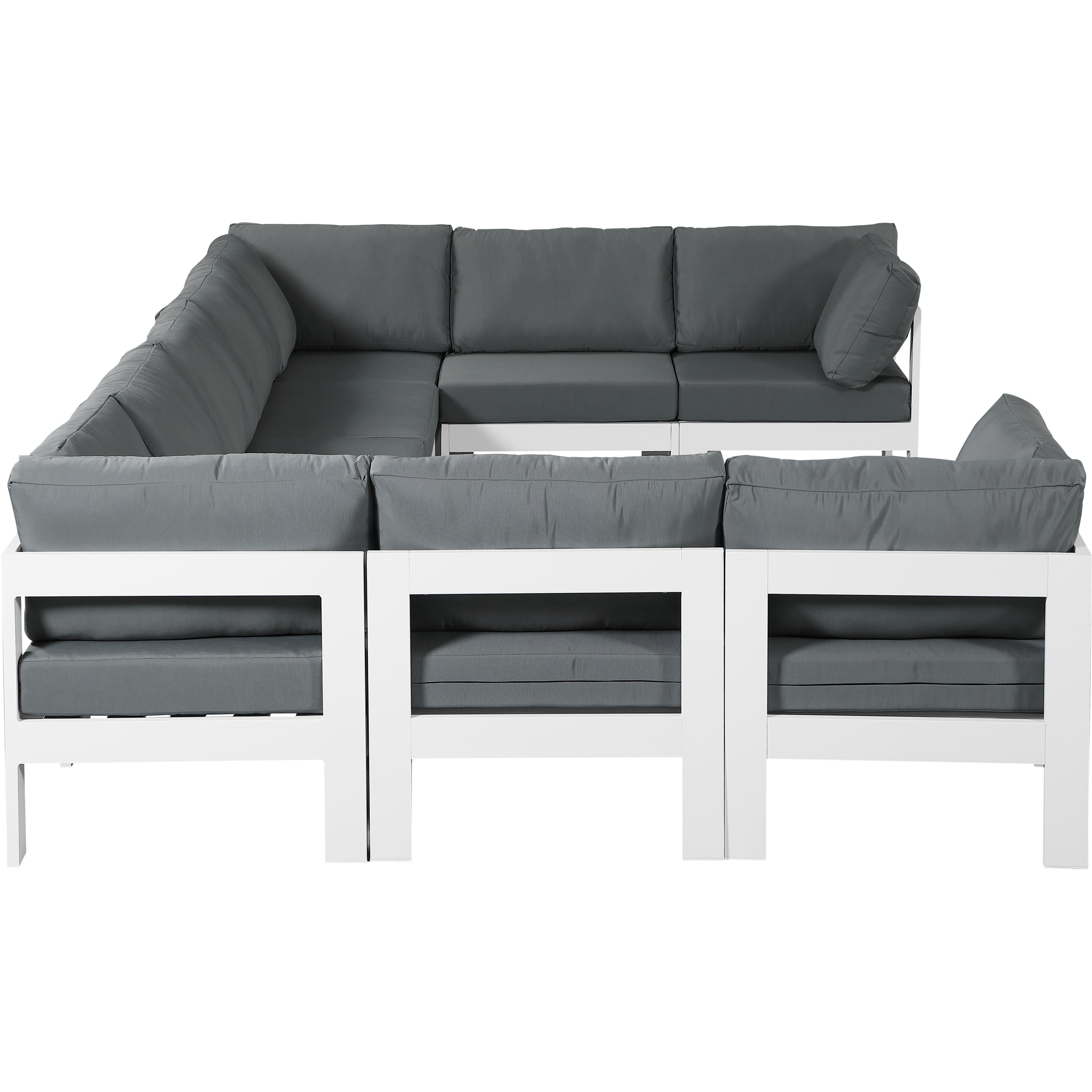 Meridian Nizuc Grey Water Resistant Fabric Outdoor Patio Modular Sectional
