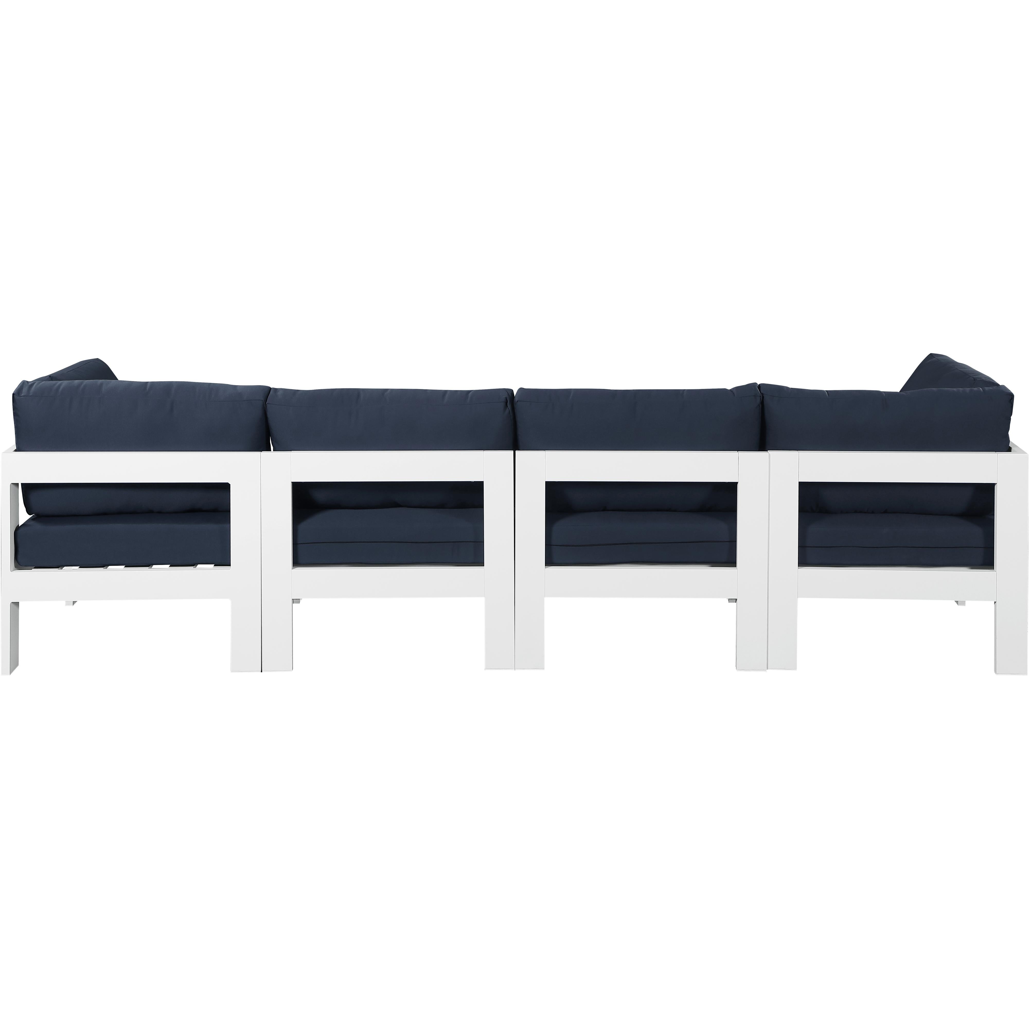 Meridian Nizuc Navy Water Resistant Fabric Outdoor Patio Modular Sofa