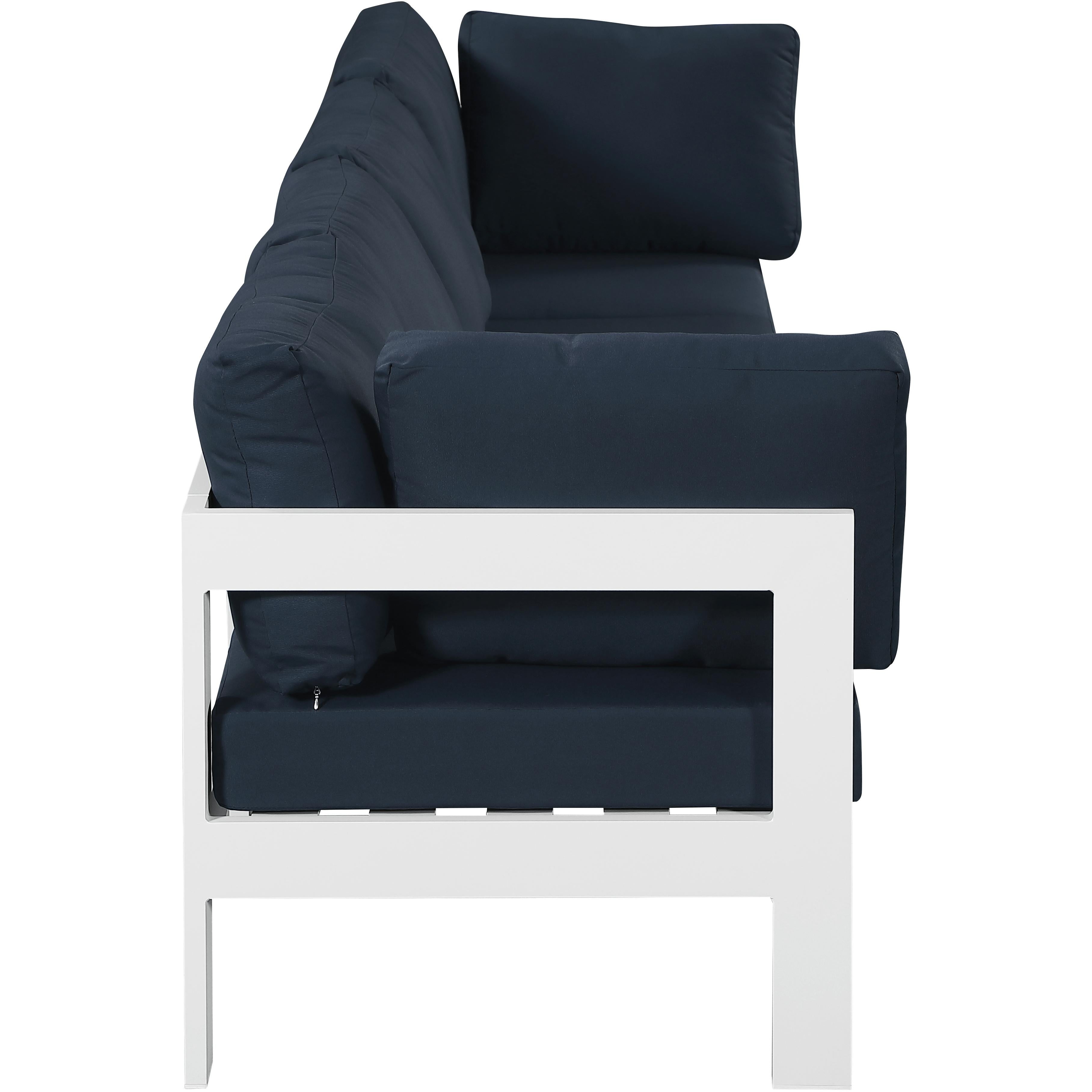 Meridian Nizuc Navy Water Resistant Fabric Outdoor Patio Modular Sofa