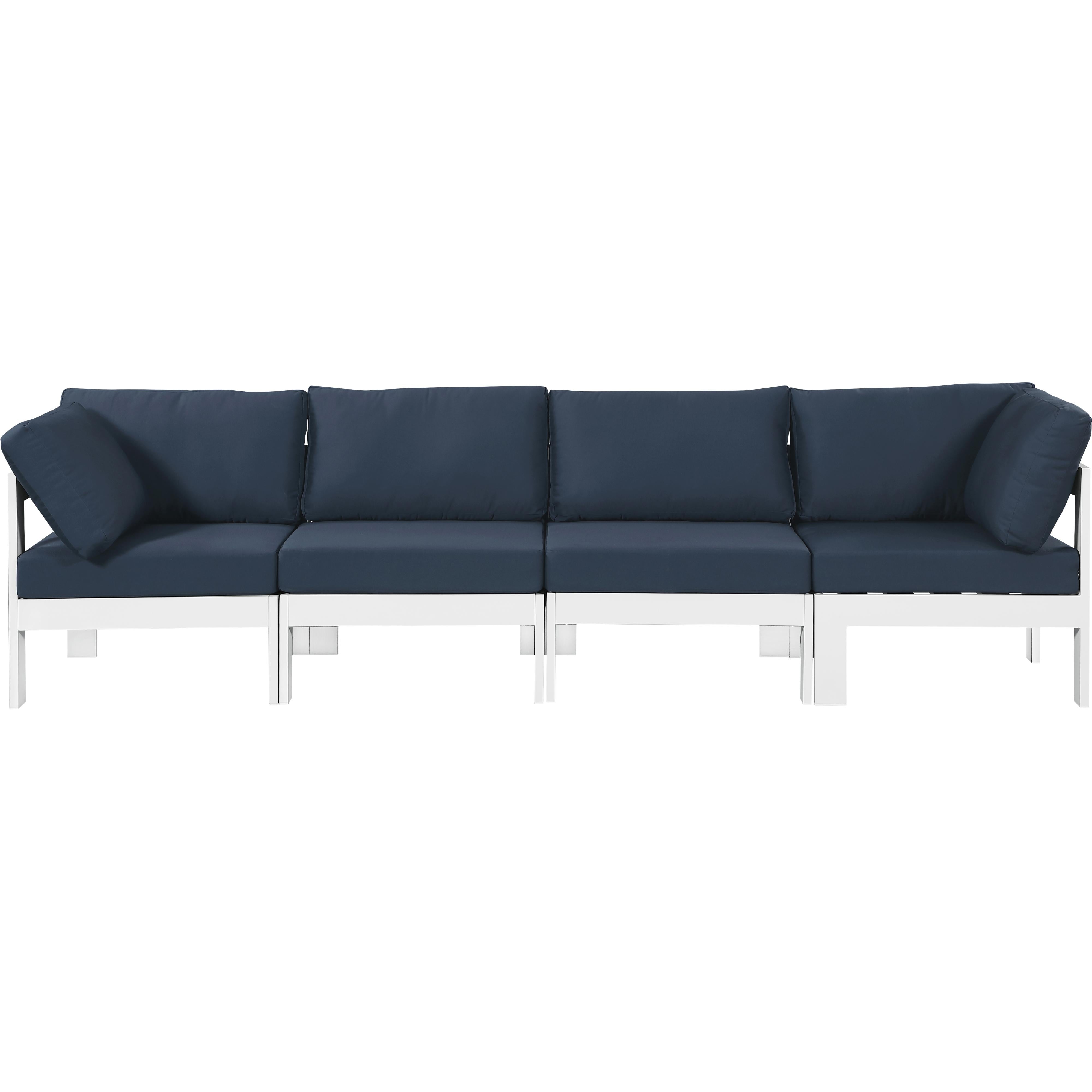 Meridian Nizuc Navy Water Resistant Fabric Outdoor Patio Modular Sofa