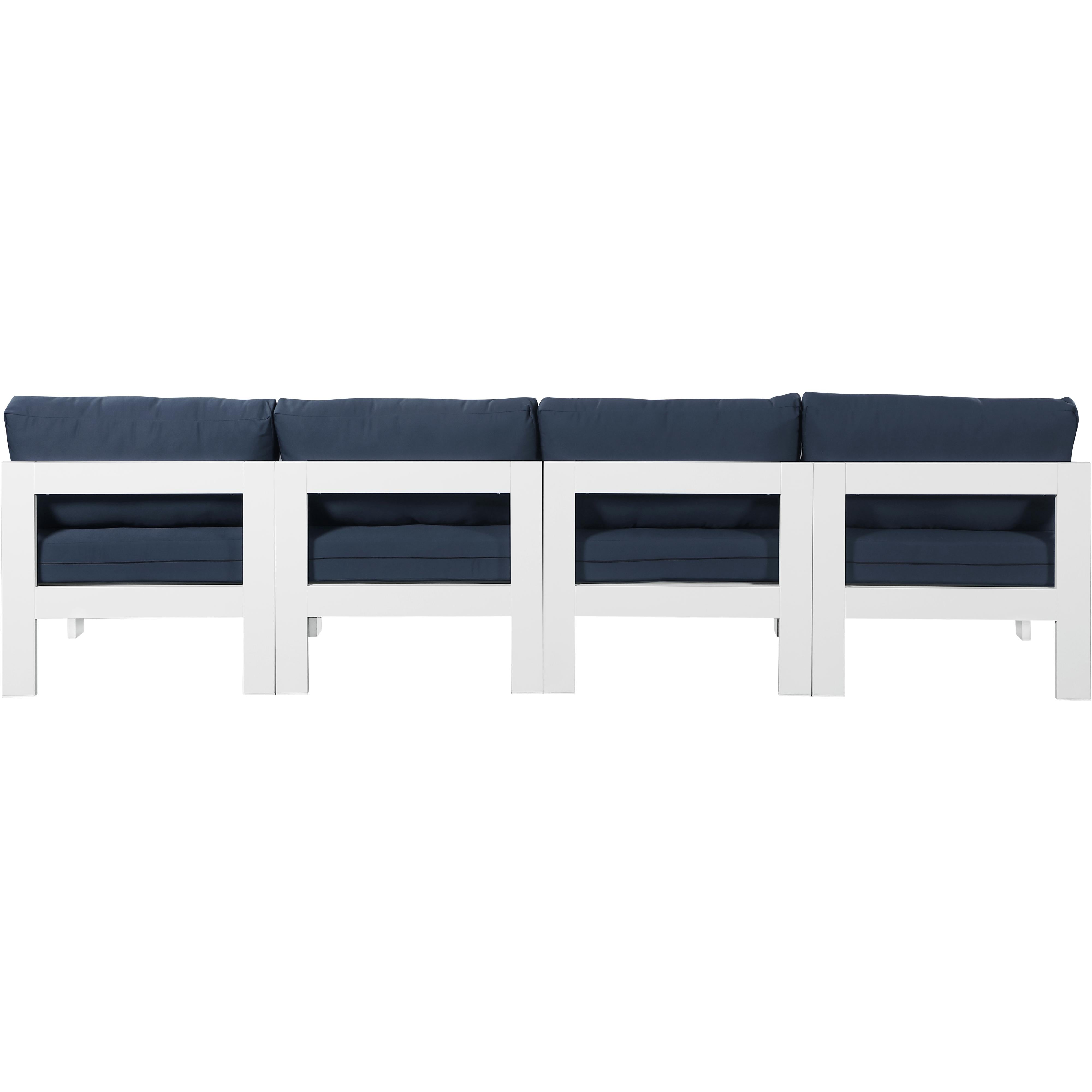 Meridian Nizuc Navy Water Resistant Fabric Outdoor Patio Modular Sofa