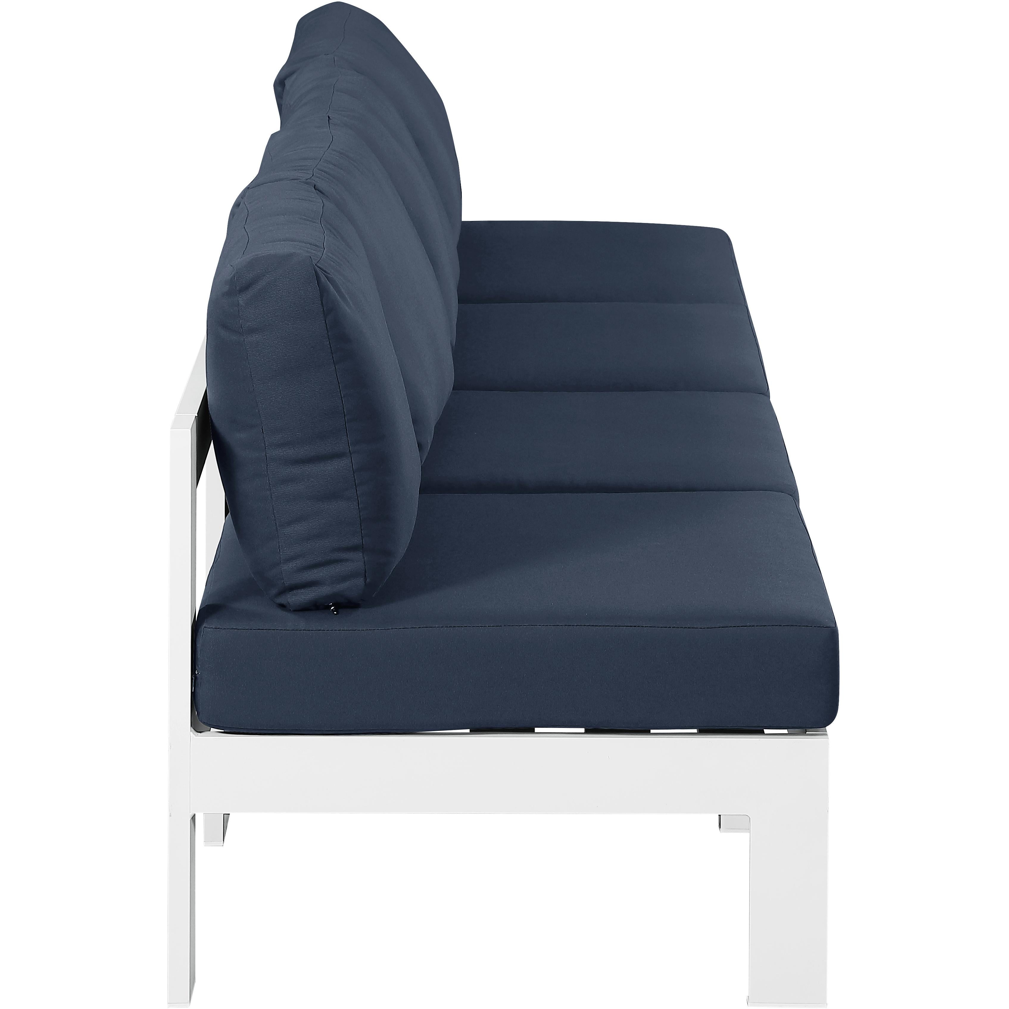 Meridian Nizuc Navy Water Resistant Fabric Outdoor Patio Modular Sofa