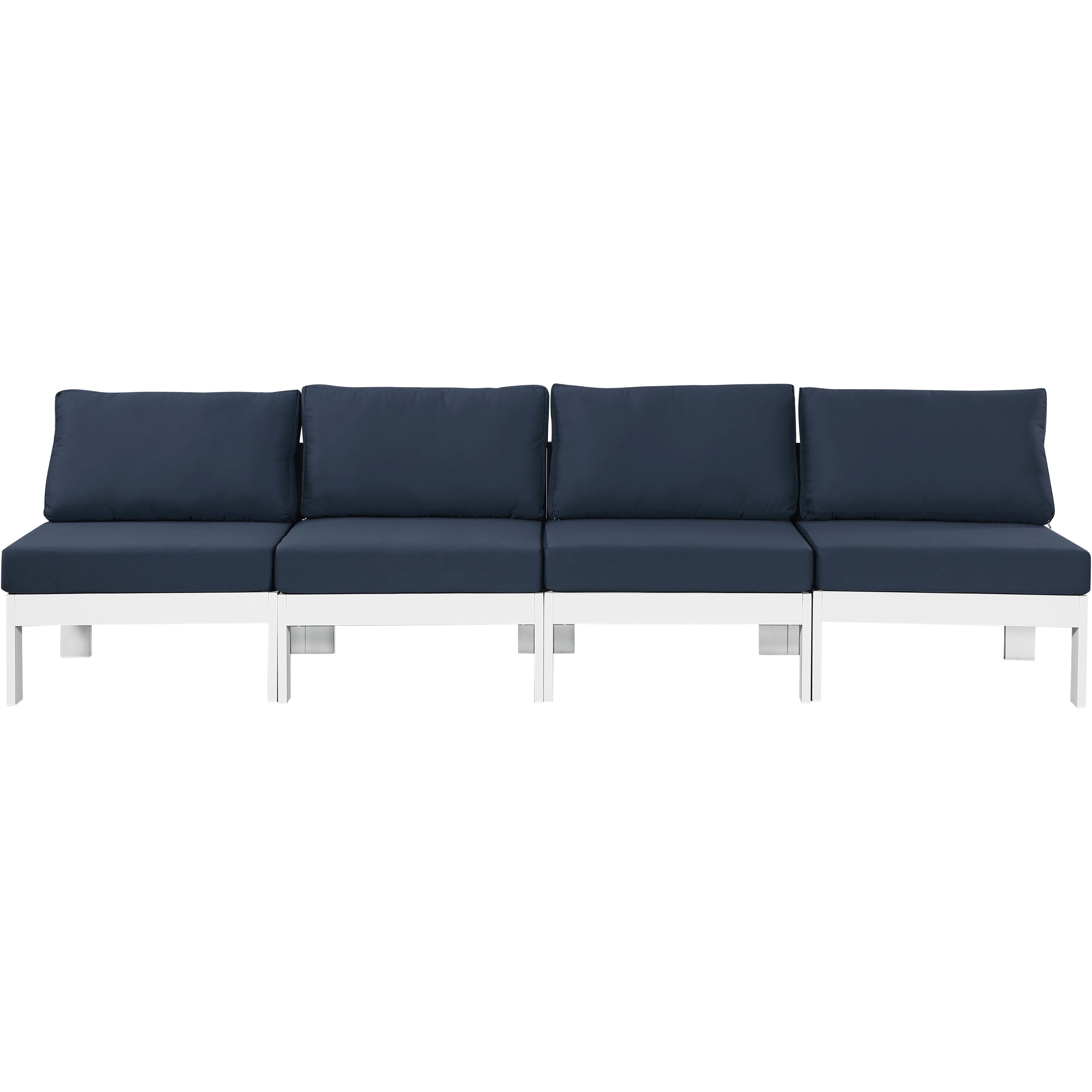 Meridian Nizuc Navy Water Resistant Fabric Outdoor Patio Modular Sofa