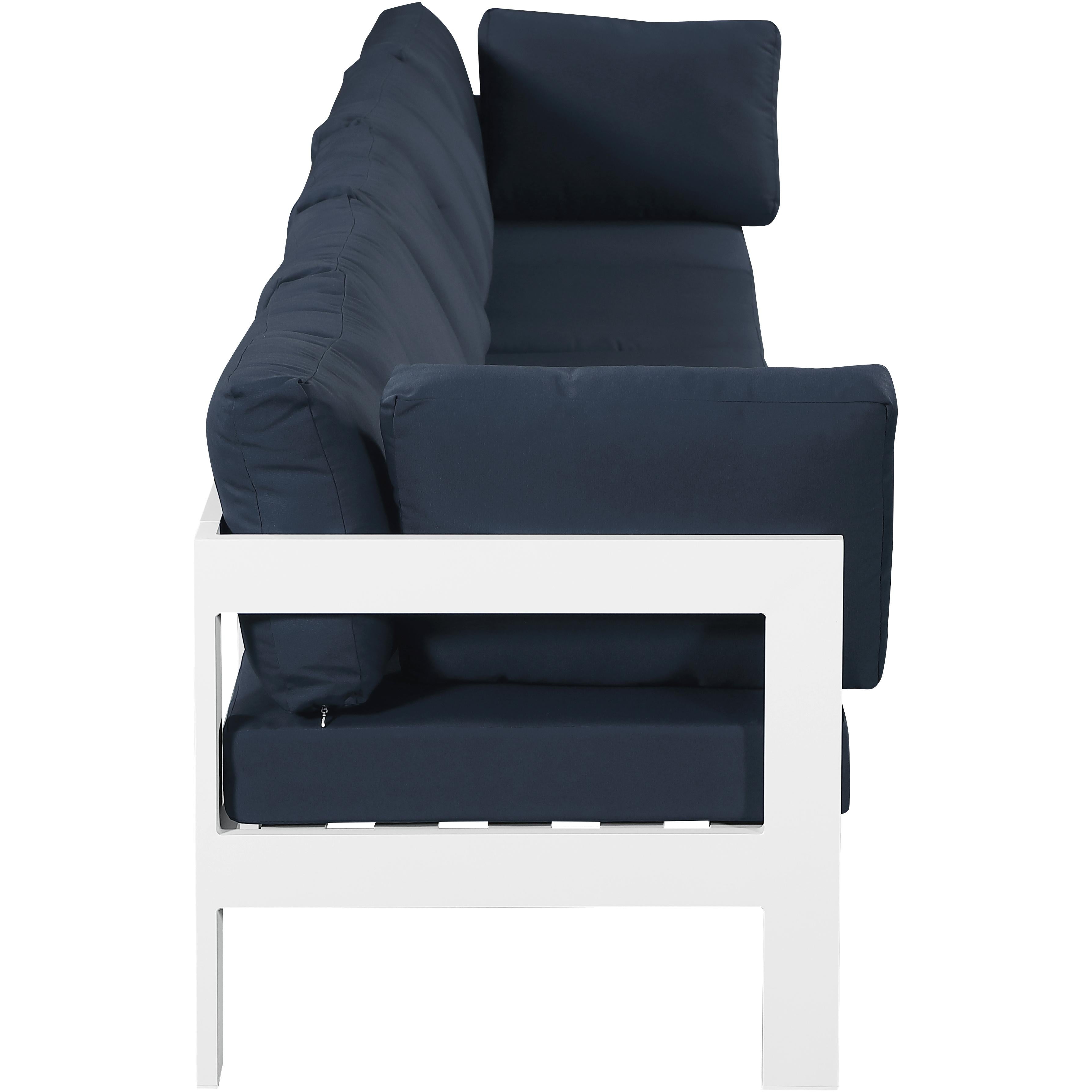 Meridian Nizuc Navy Water Resistant Fabric Outdoor Patio Modular Sofa