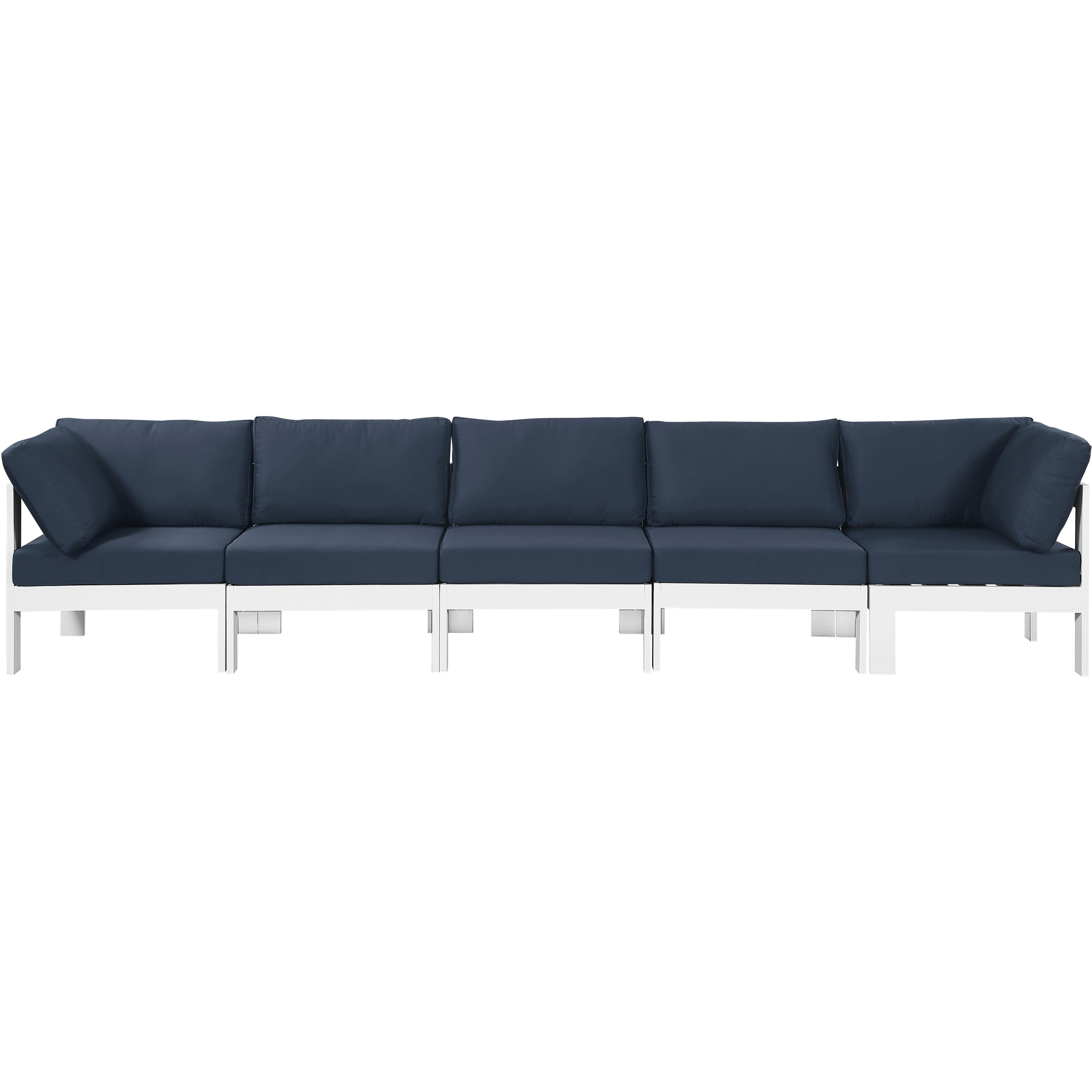 Meridian Nizuc Navy Water Resistant Fabric Outdoor Patio Modular Sofa