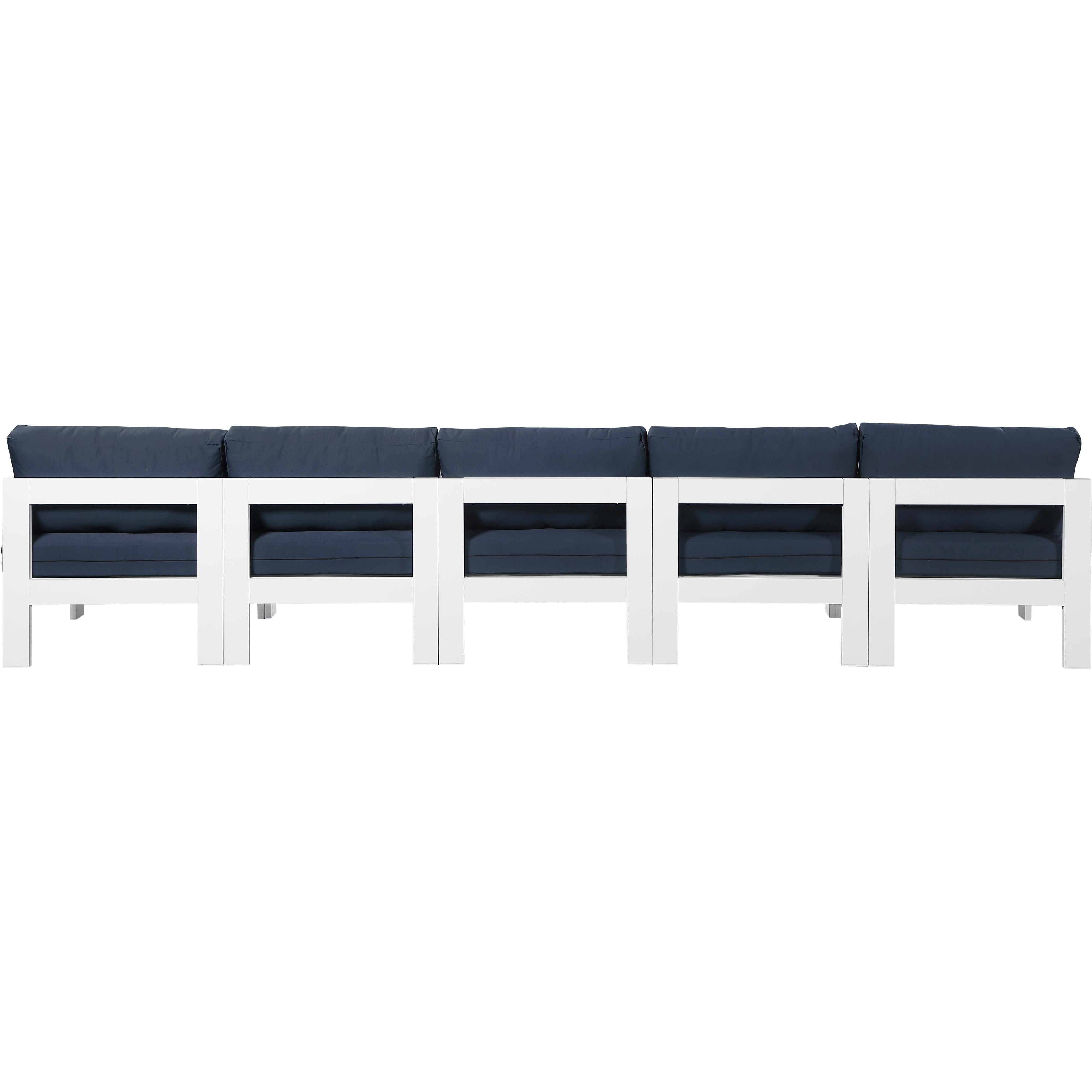 Meridian Nizuc Navy Water Resistant Fabric Outdoor Patio Modular Sofa