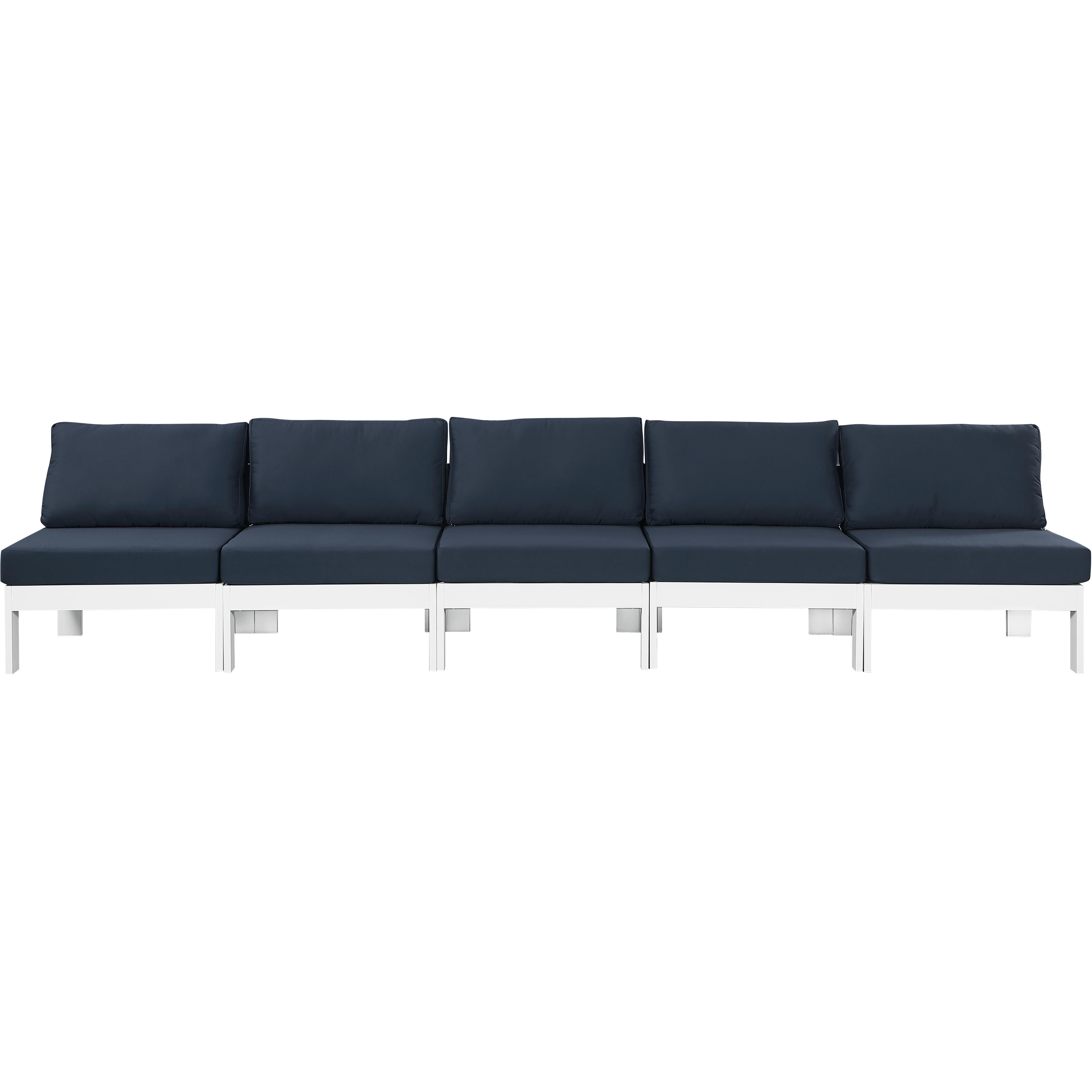 Meridian Nizuc Navy Water Resistant Fabric Outdoor Patio Modular Sofa