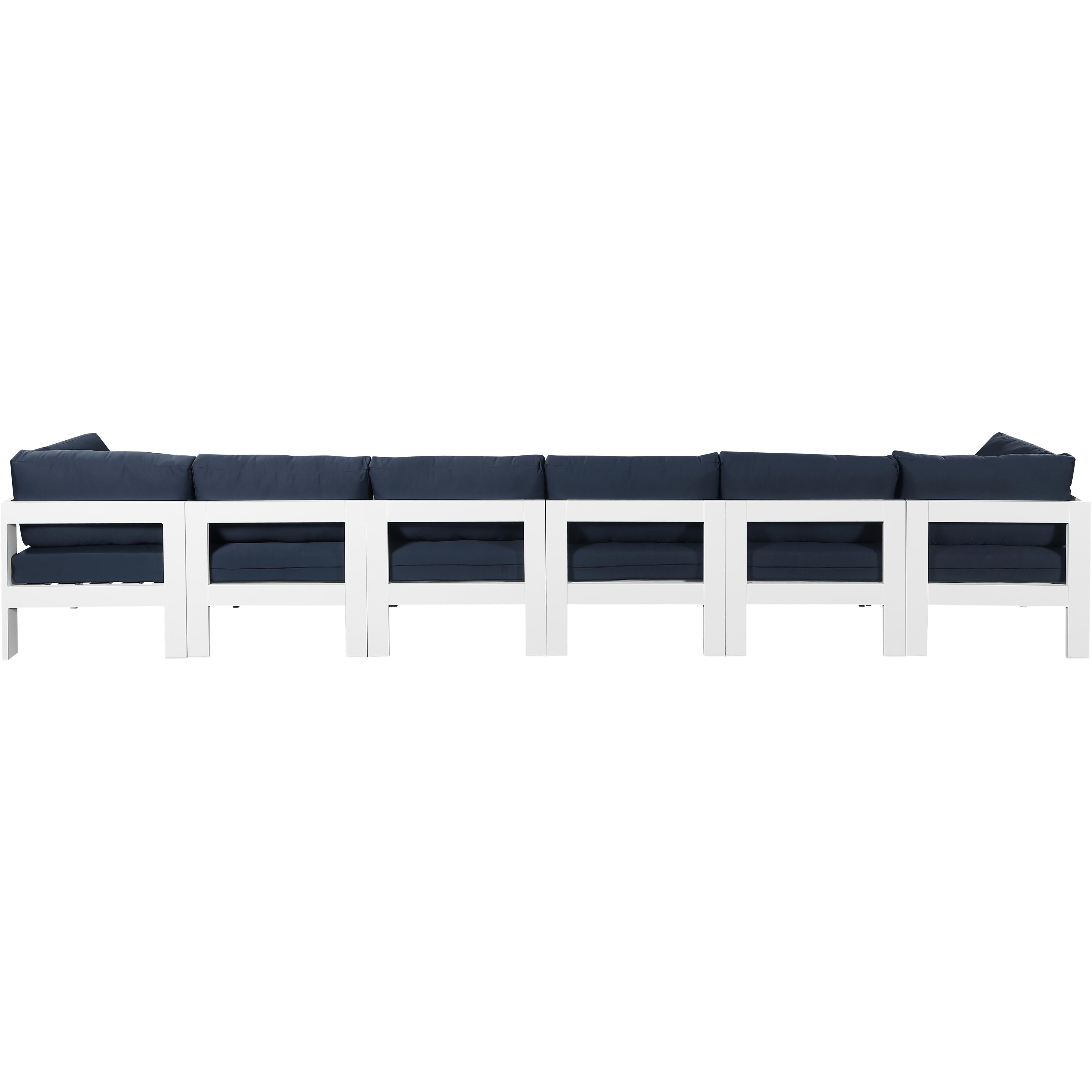 Meridian Nizuc Navy Water Resistant Fabric Outdoor Patio Modular Sofa