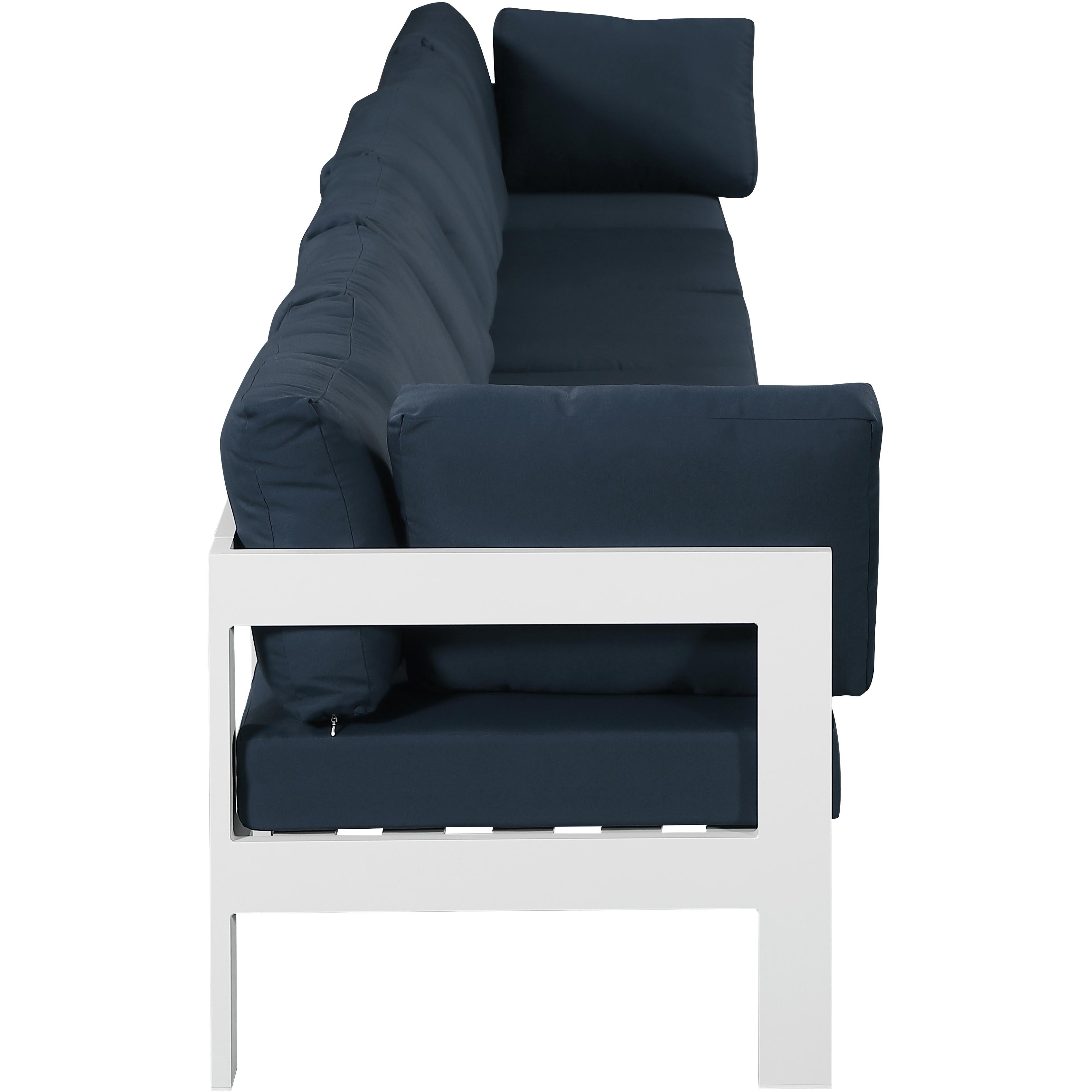 Meridian Nizuc Navy Water Resistant Fabric Outdoor Patio Modular Sofa