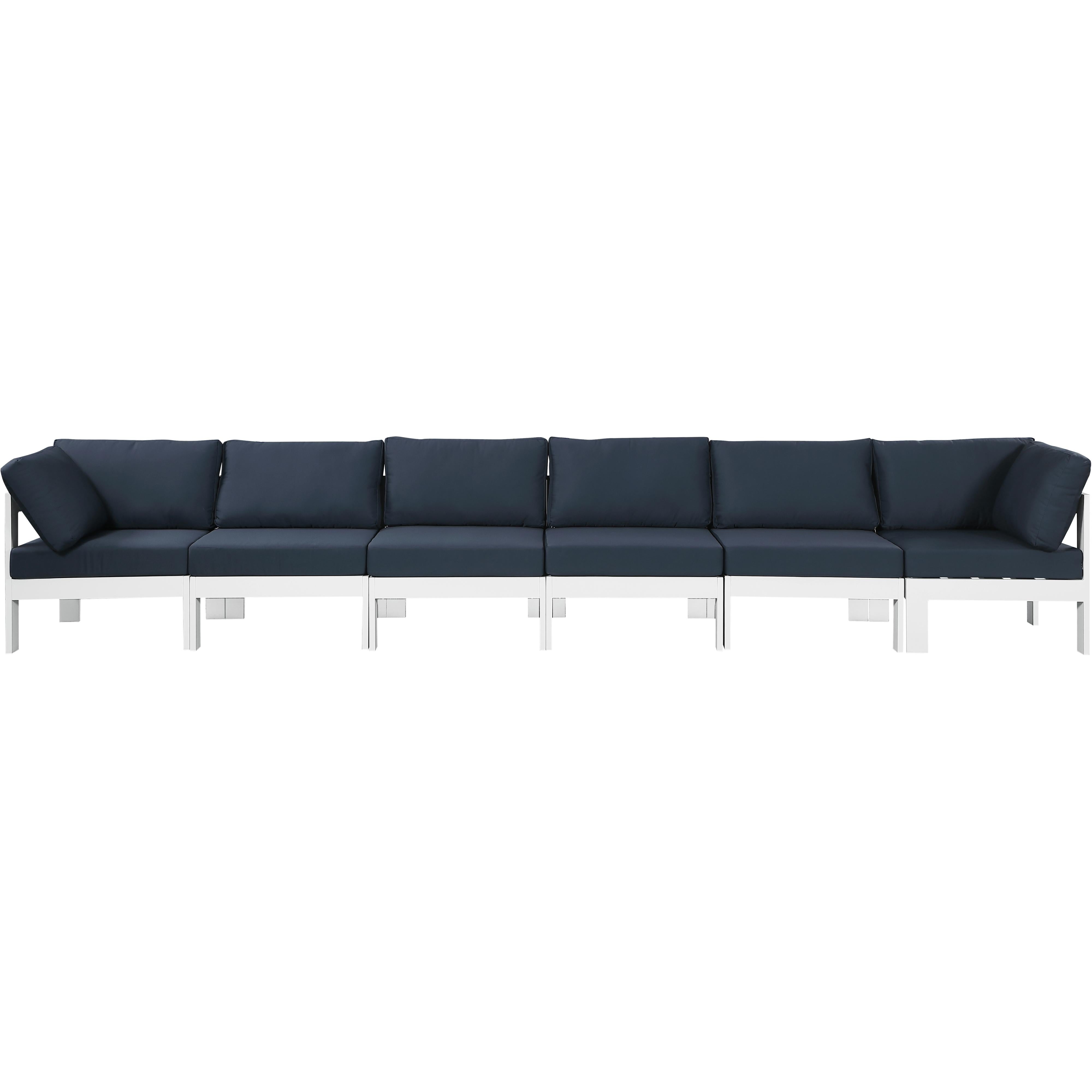 Meridian Nizuc Navy Water Resistant Fabric Outdoor Patio Modular Sofa
