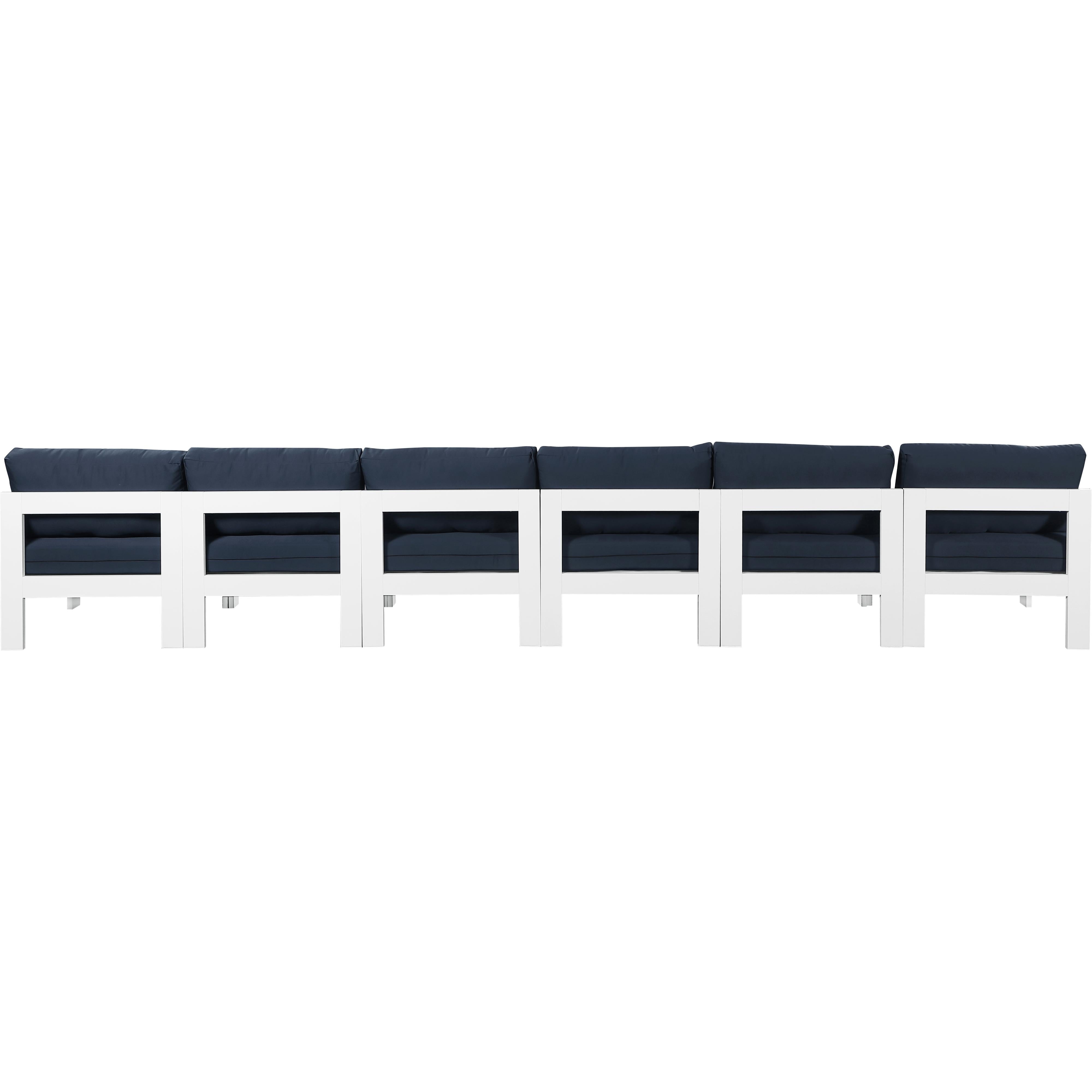 Meridian Nizuc Navy Water Resistant Fabric Outdoor Patio Modular Sofa