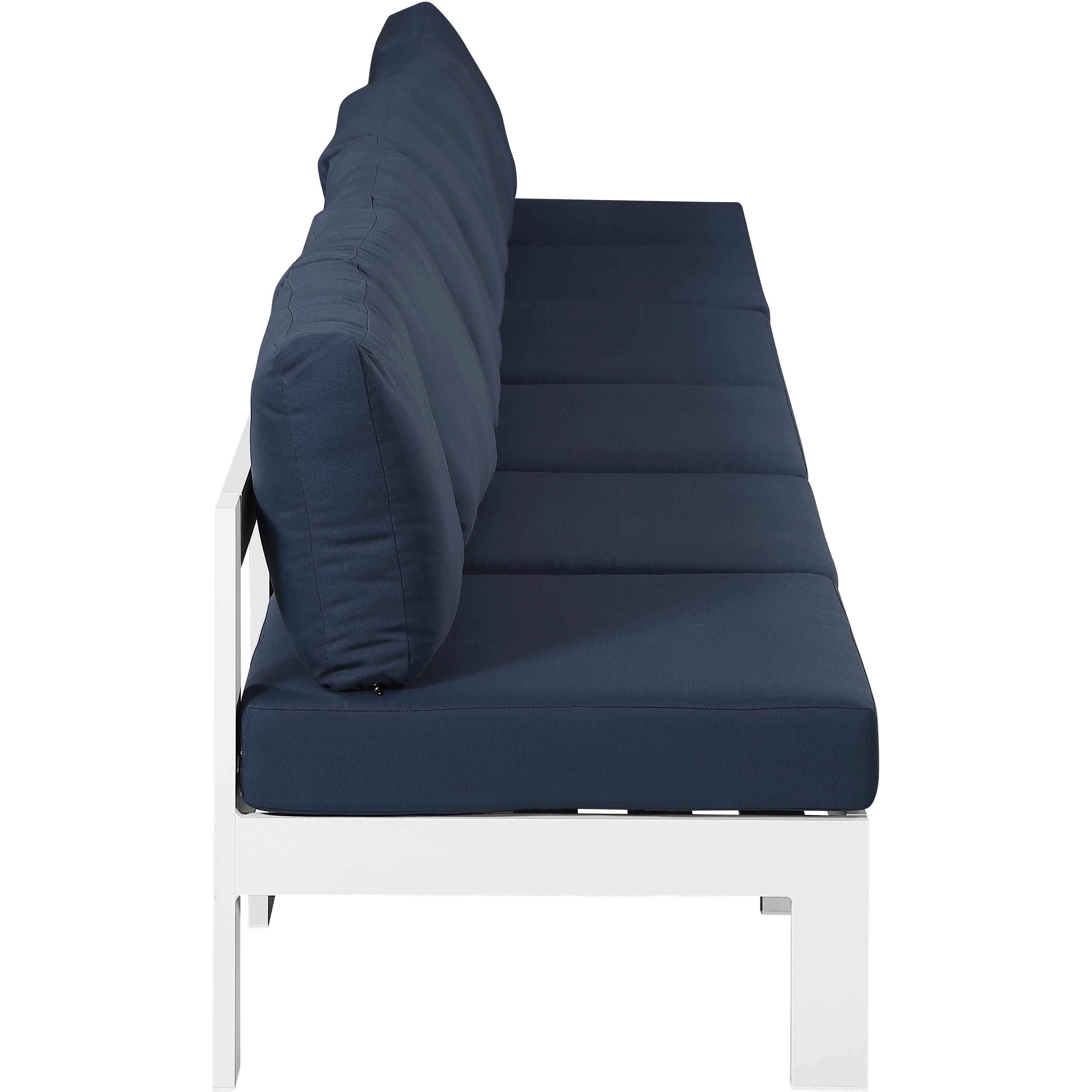 Meridian Nizuc Navy Water Resistant Fabric Outdoor Patio Modular Sofa
