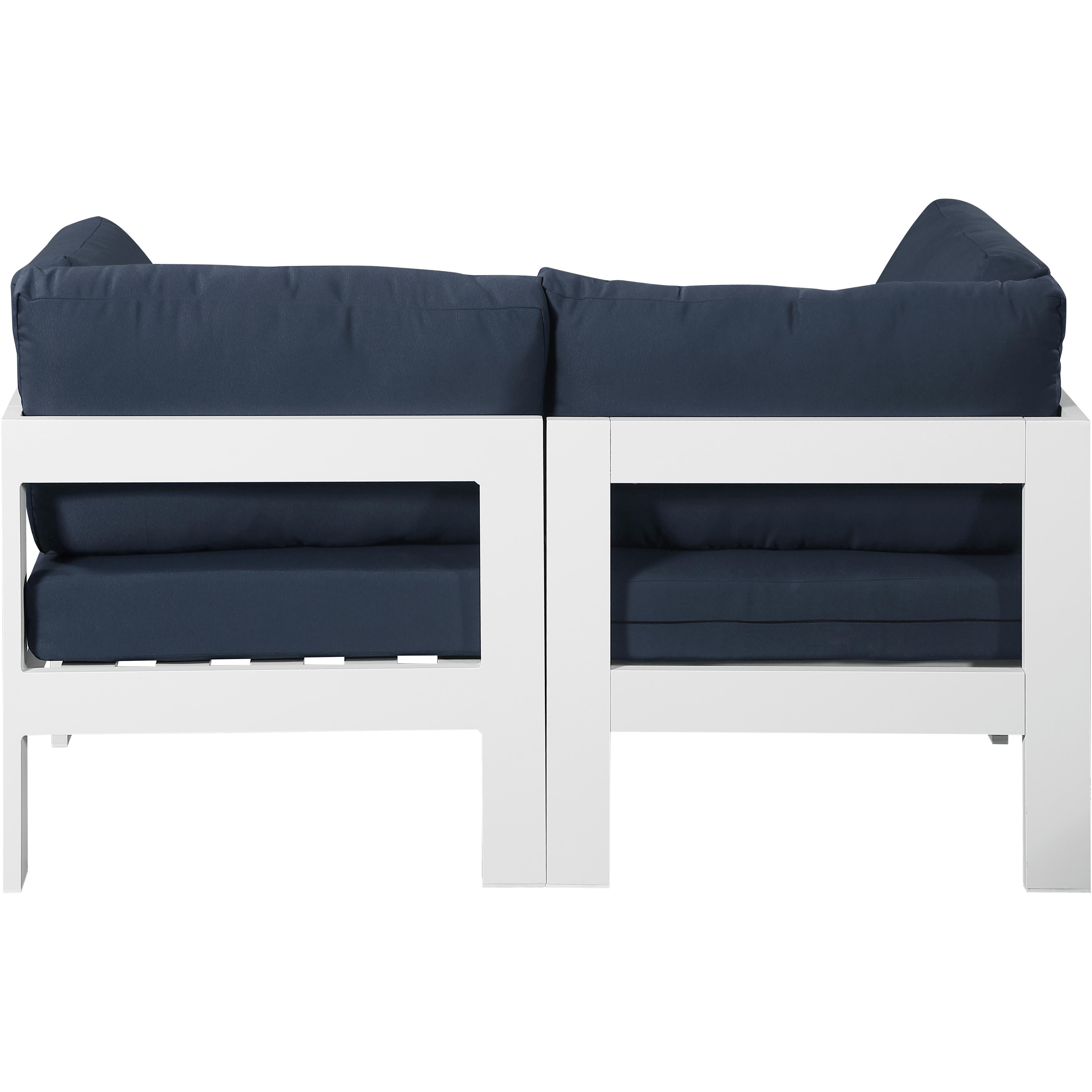 Meridian Nizuc Navy Water Resistant Fabric Outdoor Patio Modular Sofa