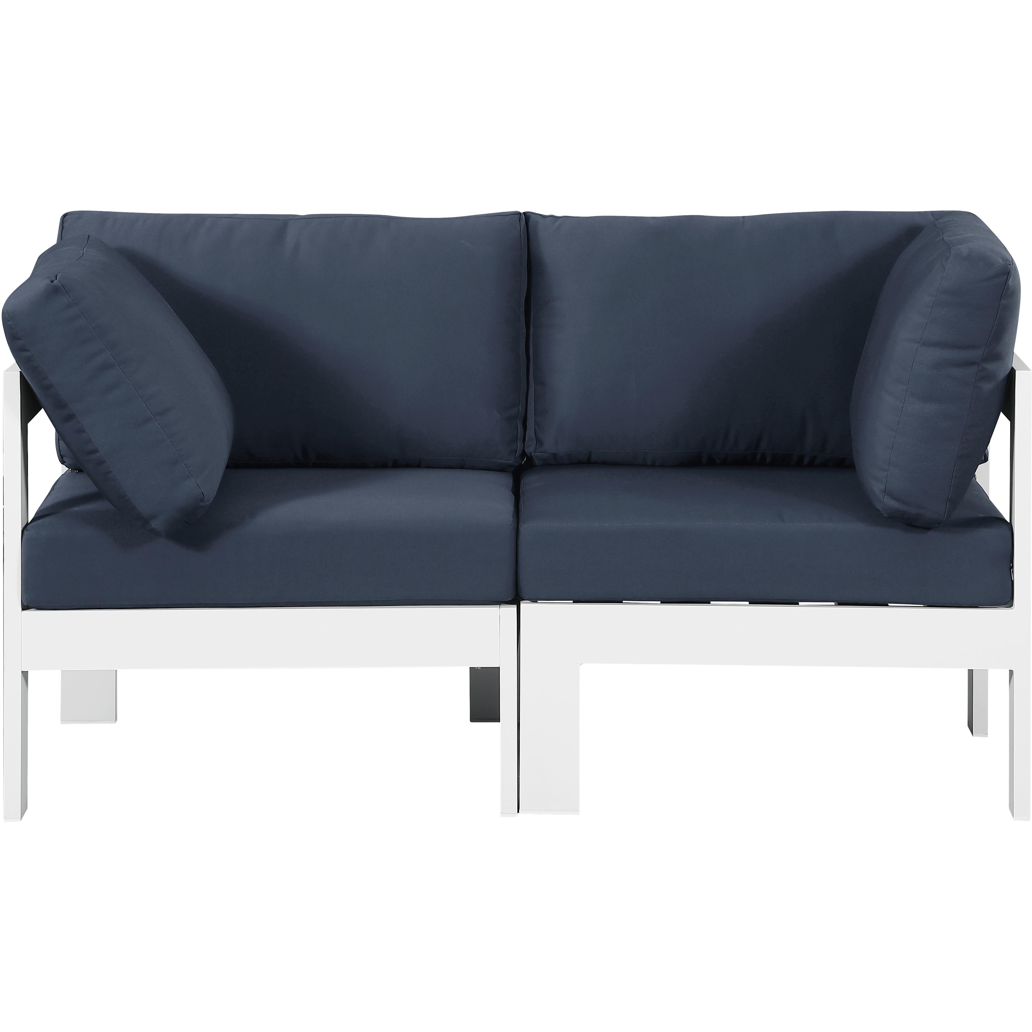 Meridian Nizuc Navy Water Resistant Fabric Outdoor Patio Modular Sofa