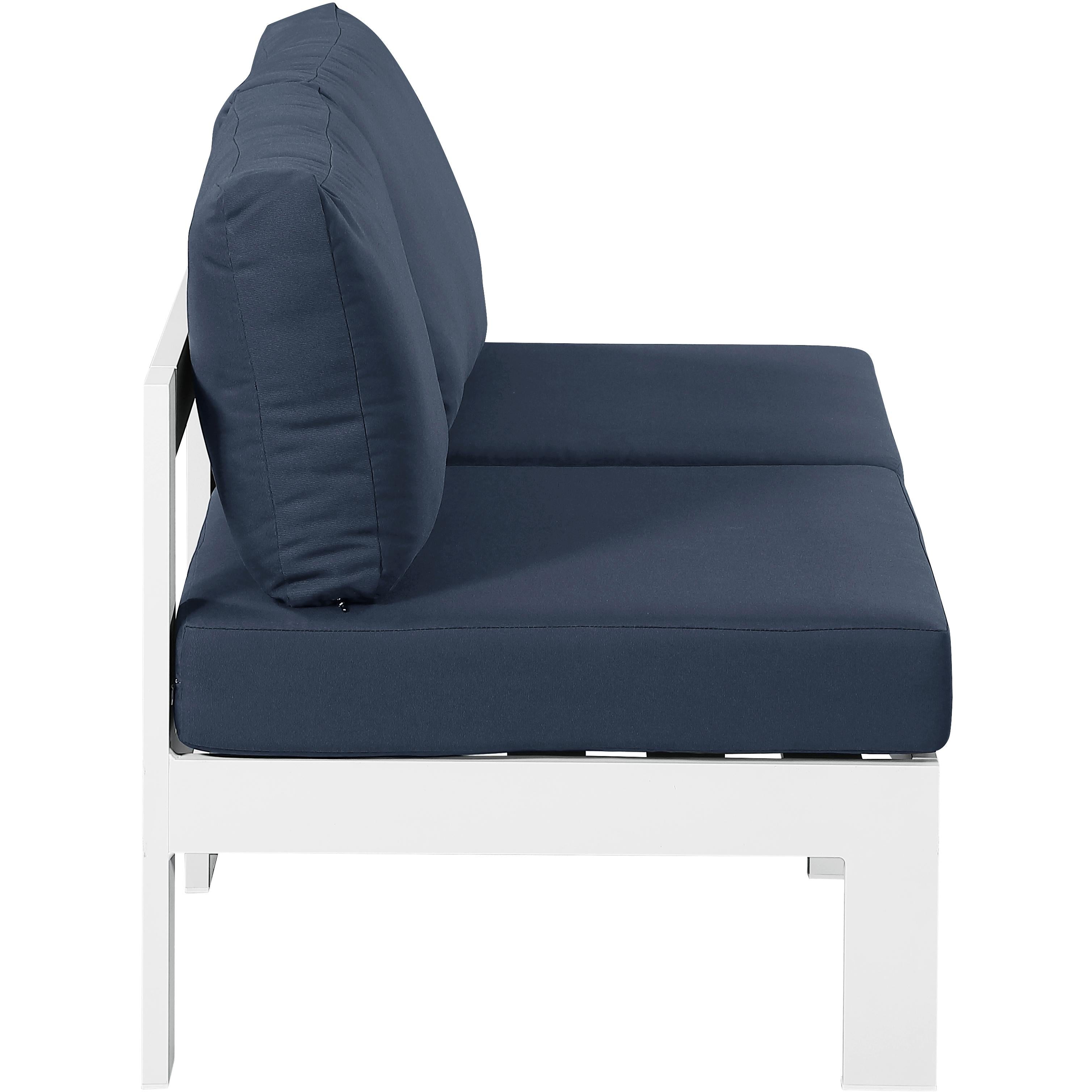 Meridian Nizuc Navy Water Resistant Fabric Outdoor Patio Modular Sofa