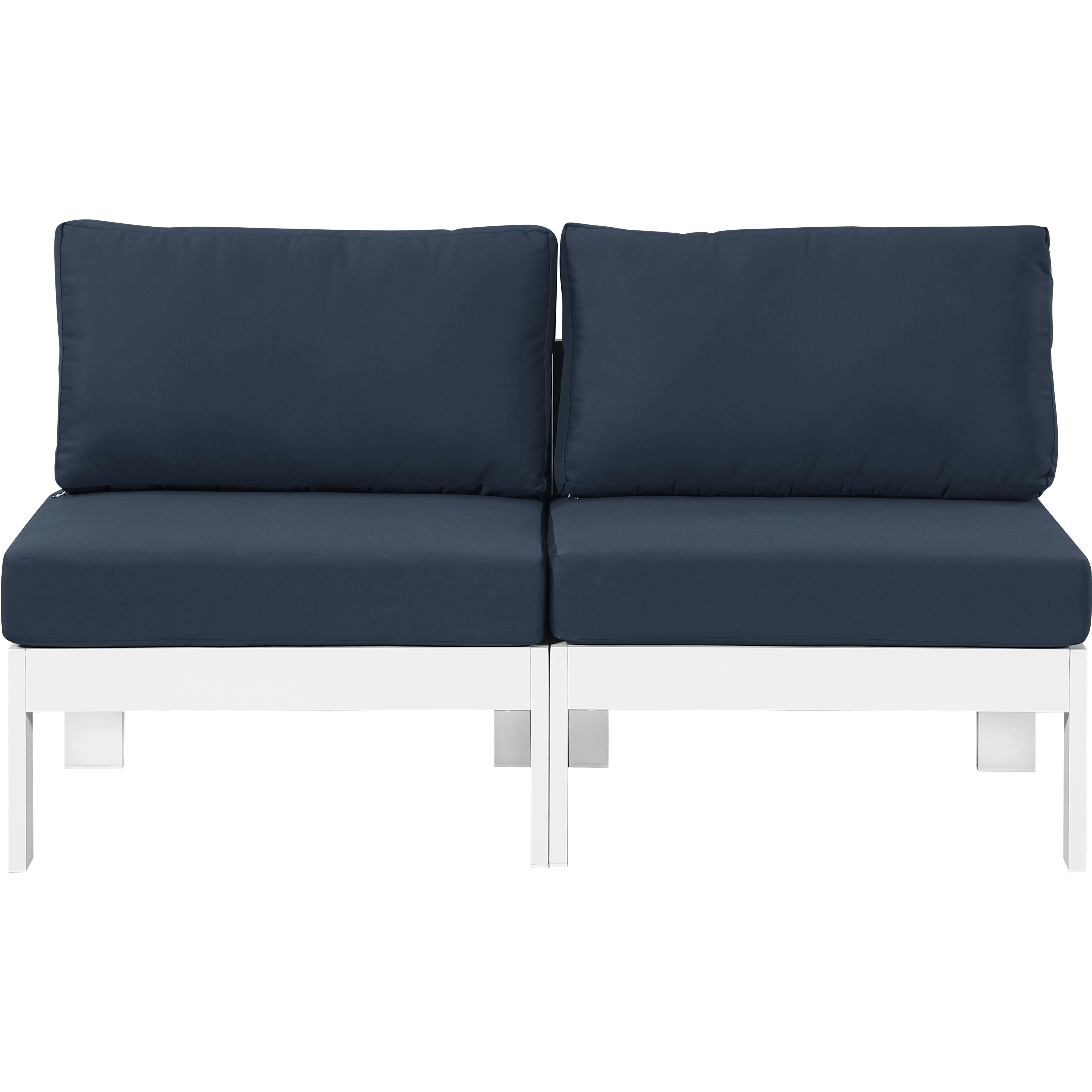 Meridian Nizuc Navy Water Resistant Fabric Outdoor Patio Modular Sofa