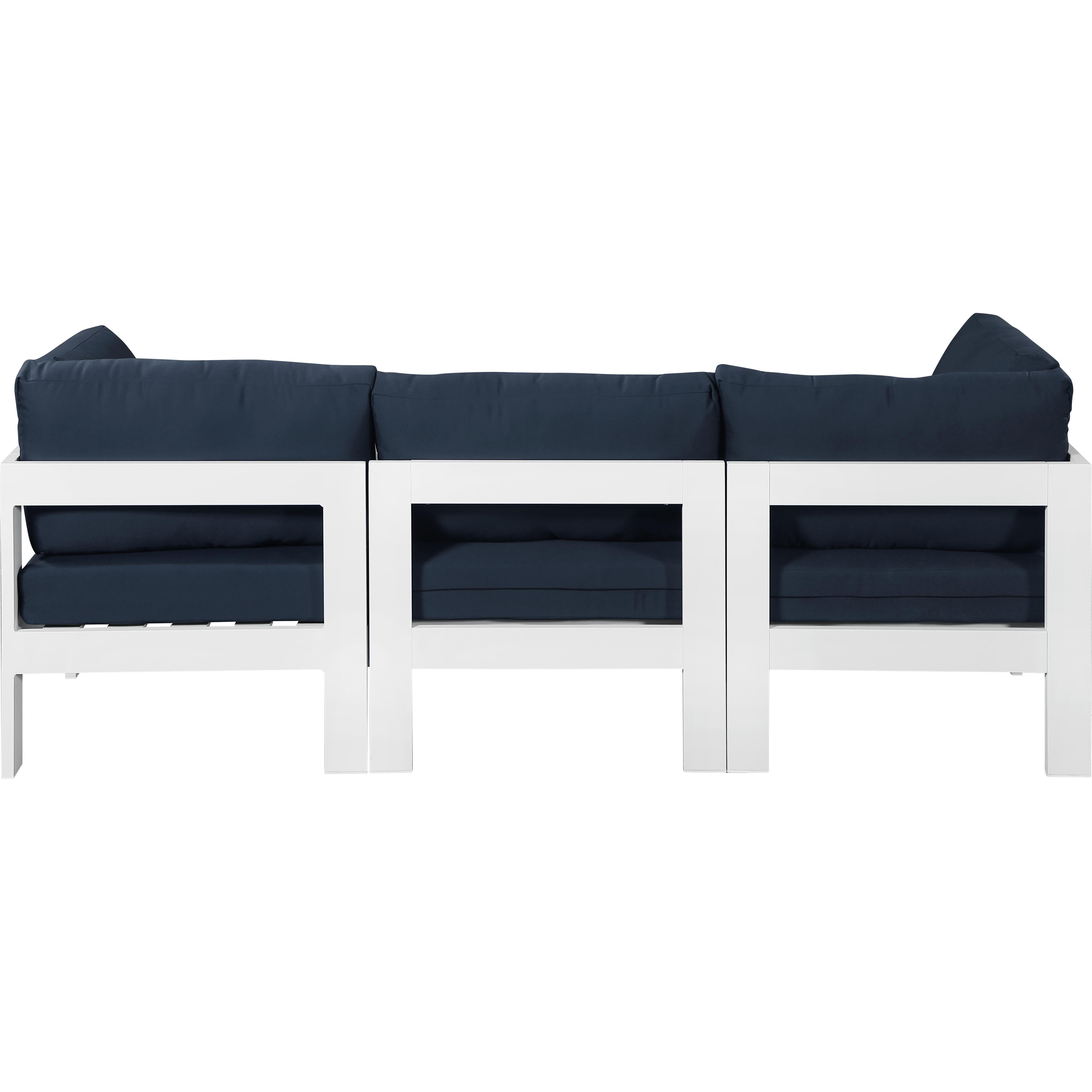 Meridian Nizuc Navy Water Resistant Fabric Outdoor Patio Modular Sofa