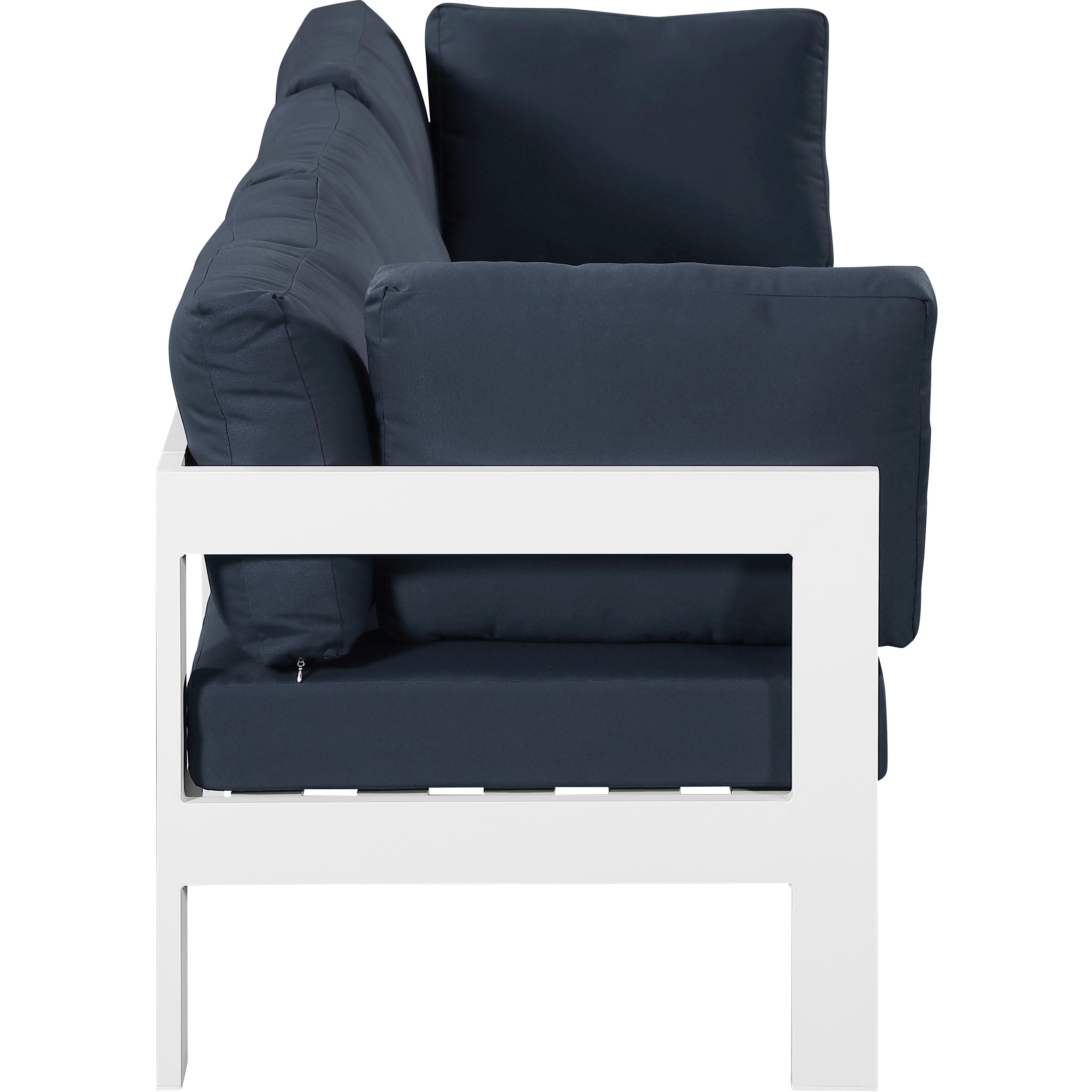 Meridian Nizuc Navy Water Resistant Fabric Outdoor Patio Modular Sofa
