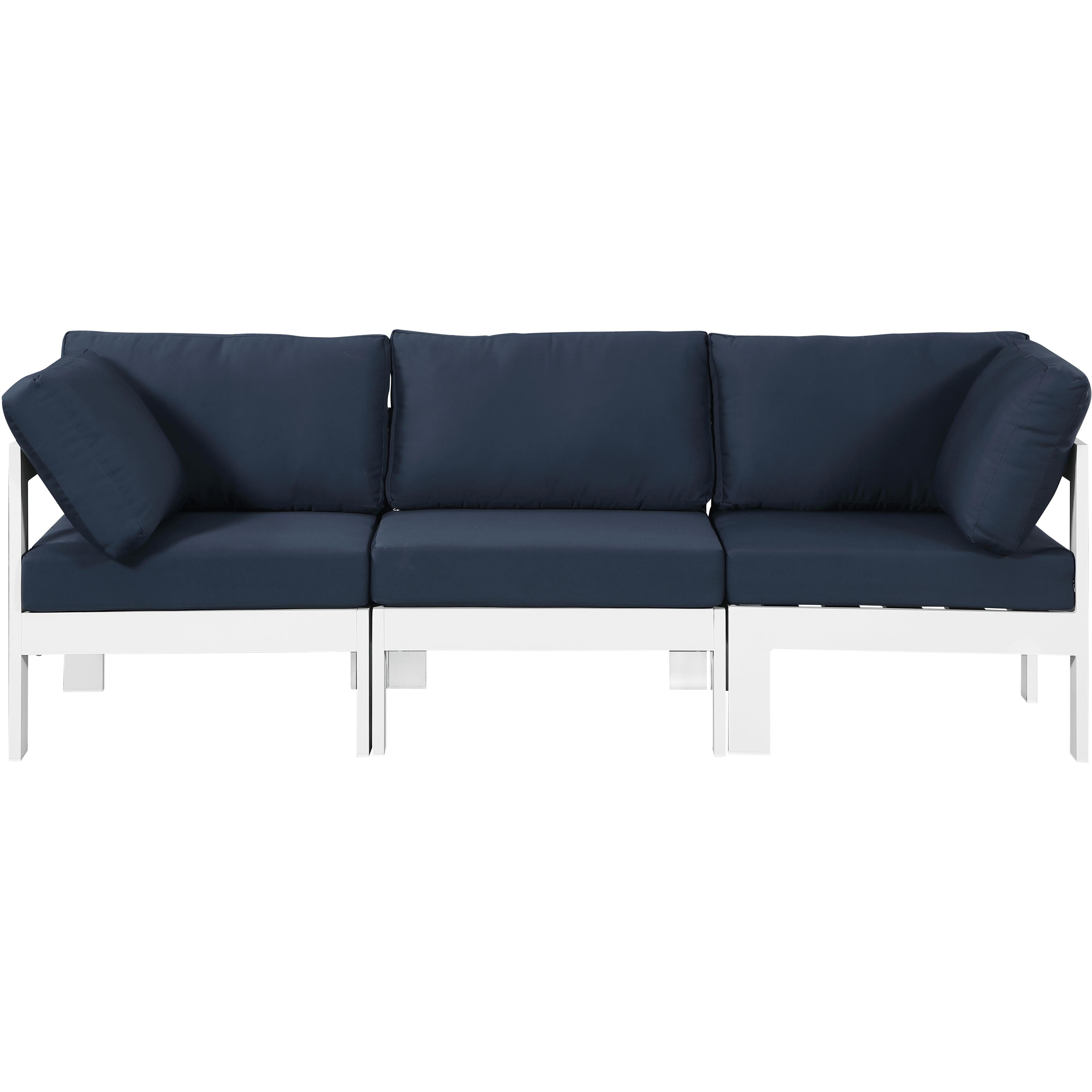 Meridian Nizuc Navy Water Resistant Fabric Outdoor Patio Modular Sofa