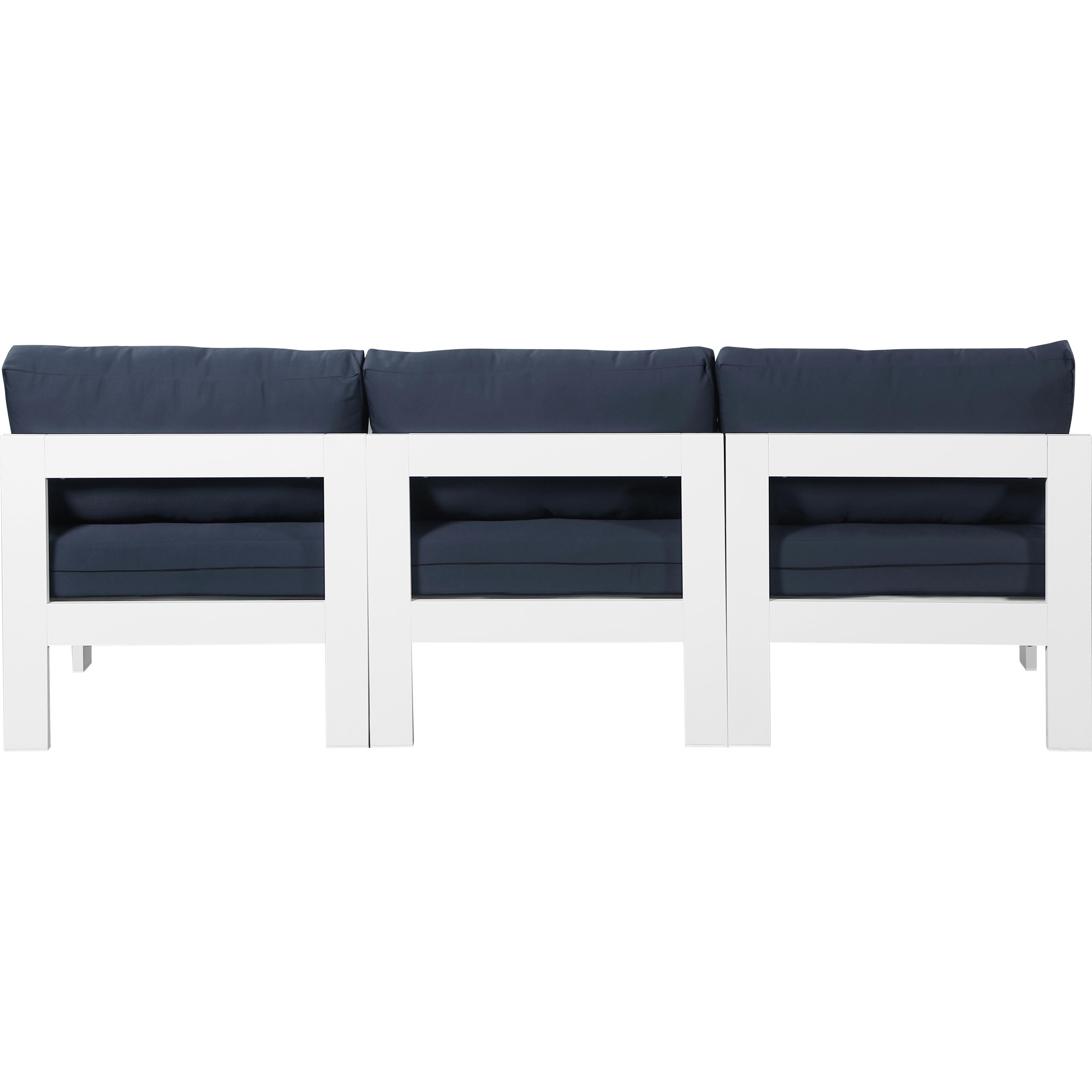 Meridian Nizuc Navy Water Resistant Fabric Outdoor Patio Modular Sofa
