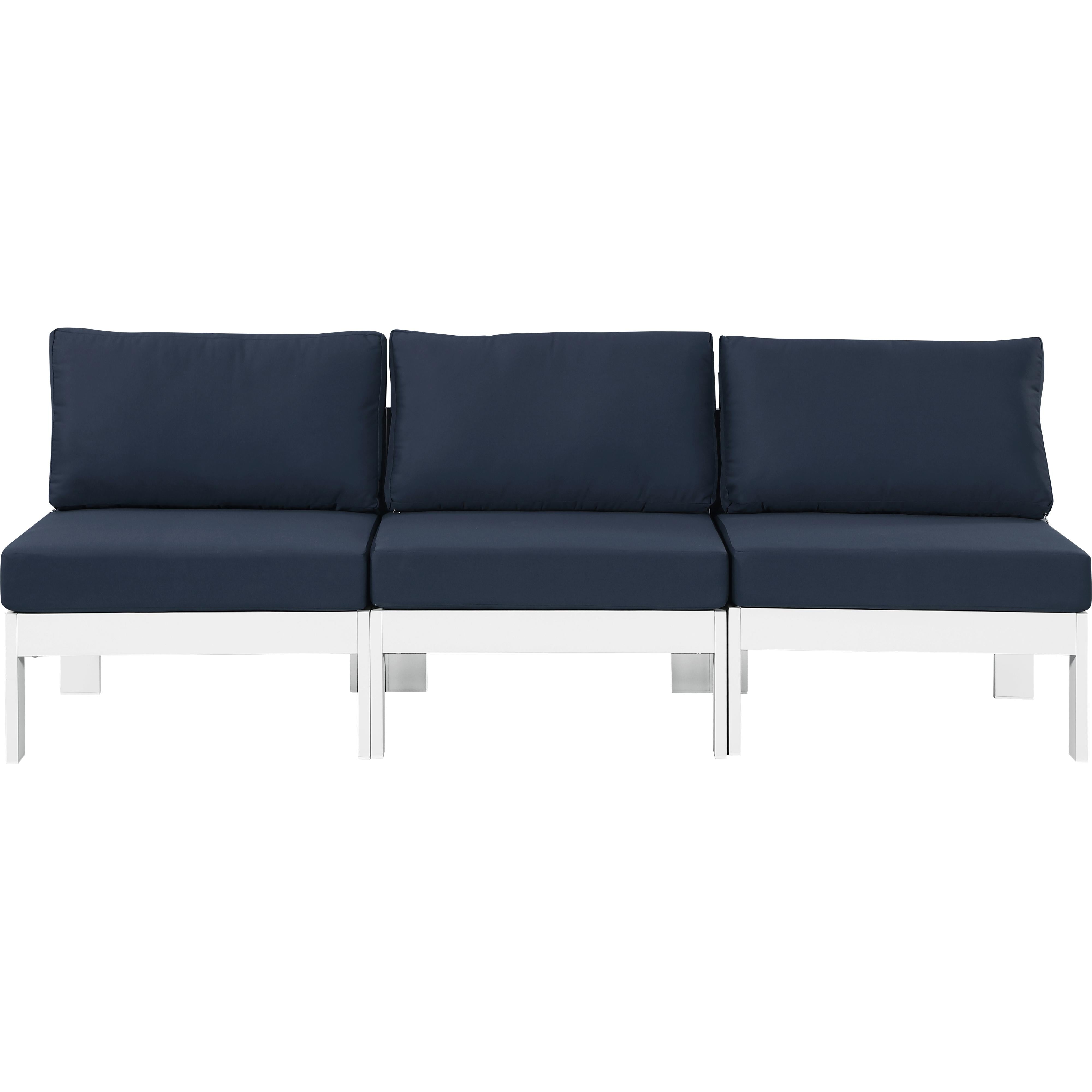 Meridian Nizuc Navy Water Resistant Fabric Outdoor Patio Modular Sofa