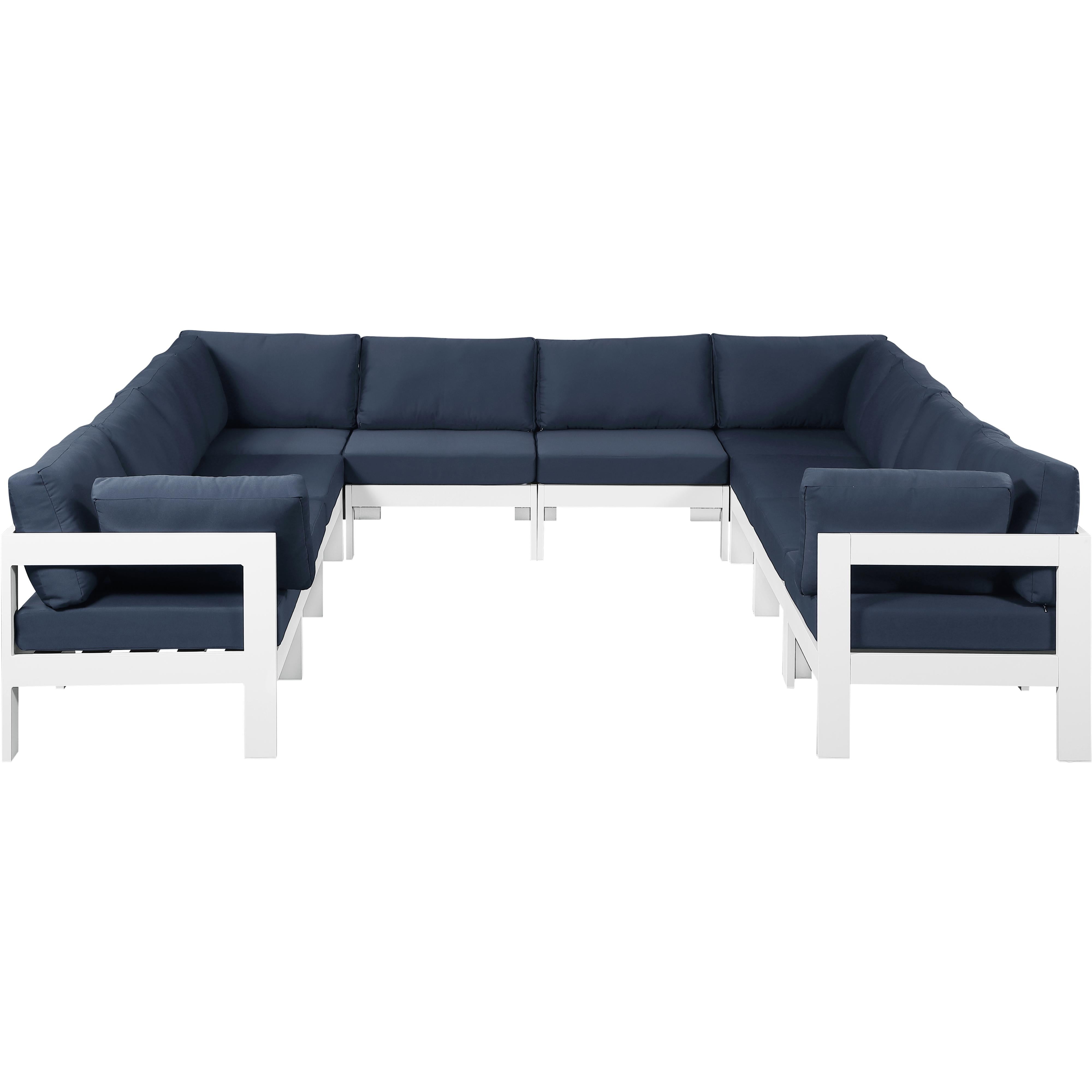 Meridian Nizuc Navy Water Resistant Fabric Outdoor Patio Modular Sectional