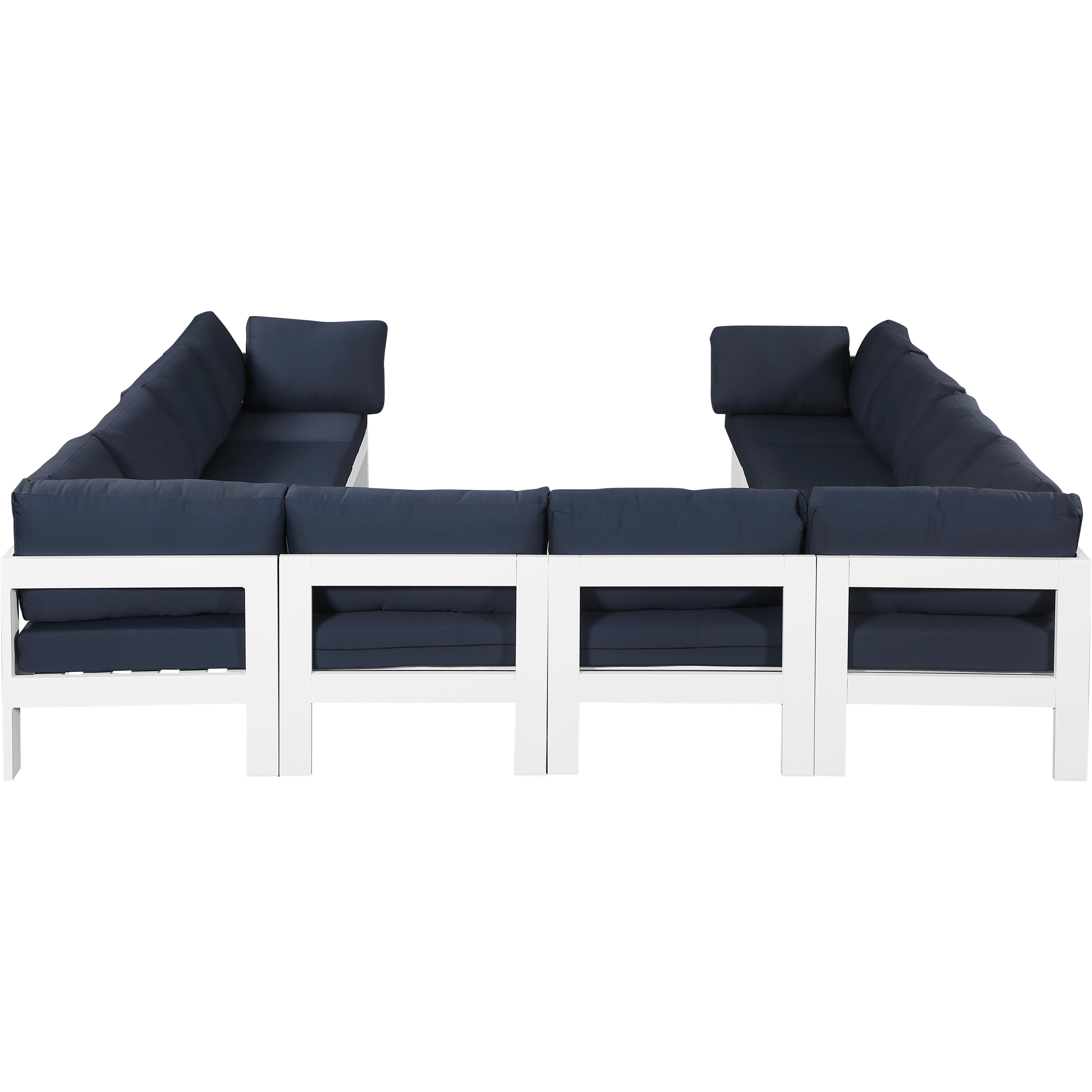 Meridian Nizuc Navy Water Resistant Fabric Outdoor Patio Modular Sectional