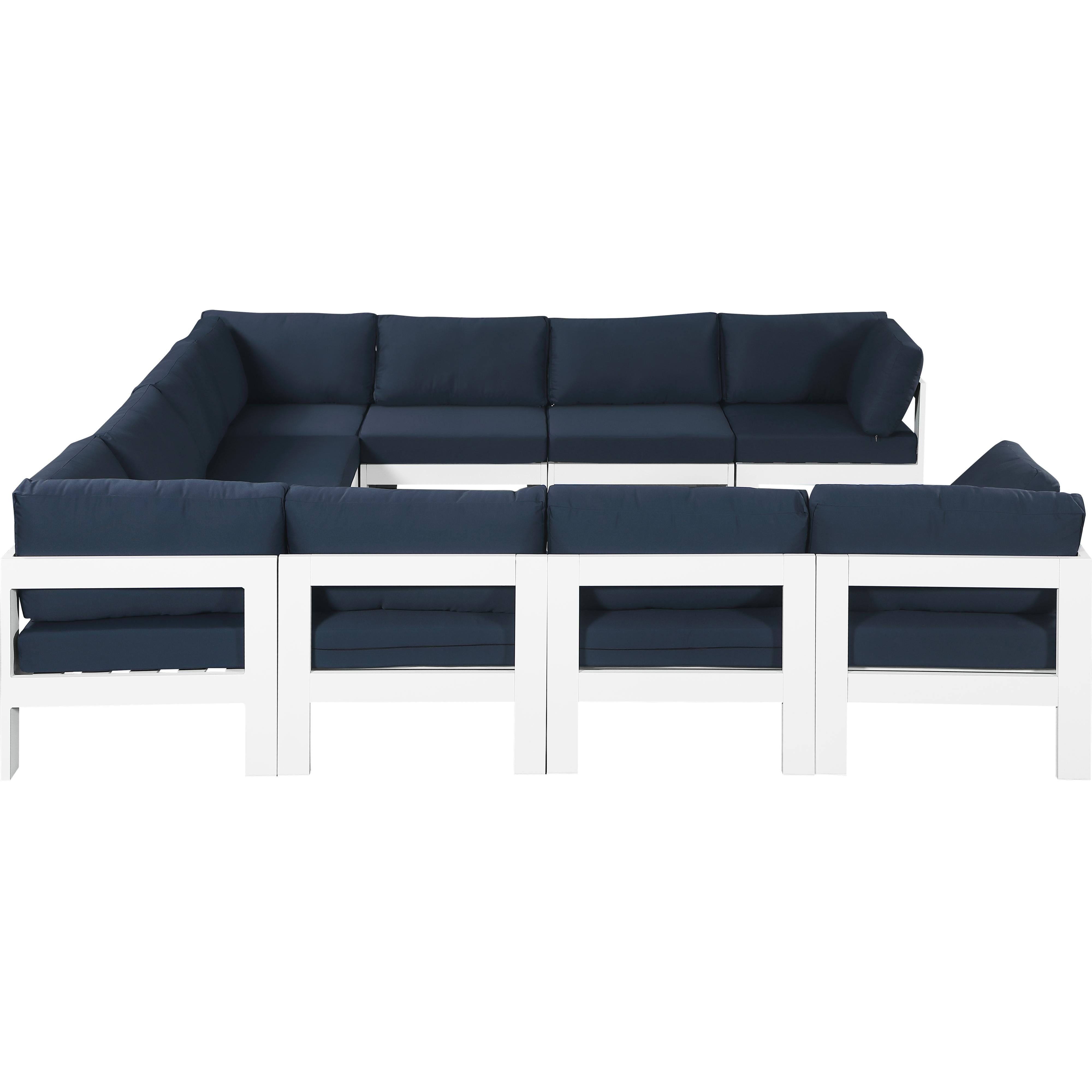 Meridian Nizuc Navy Water Resistant Fabric Outdoor Patio Modular Sectional