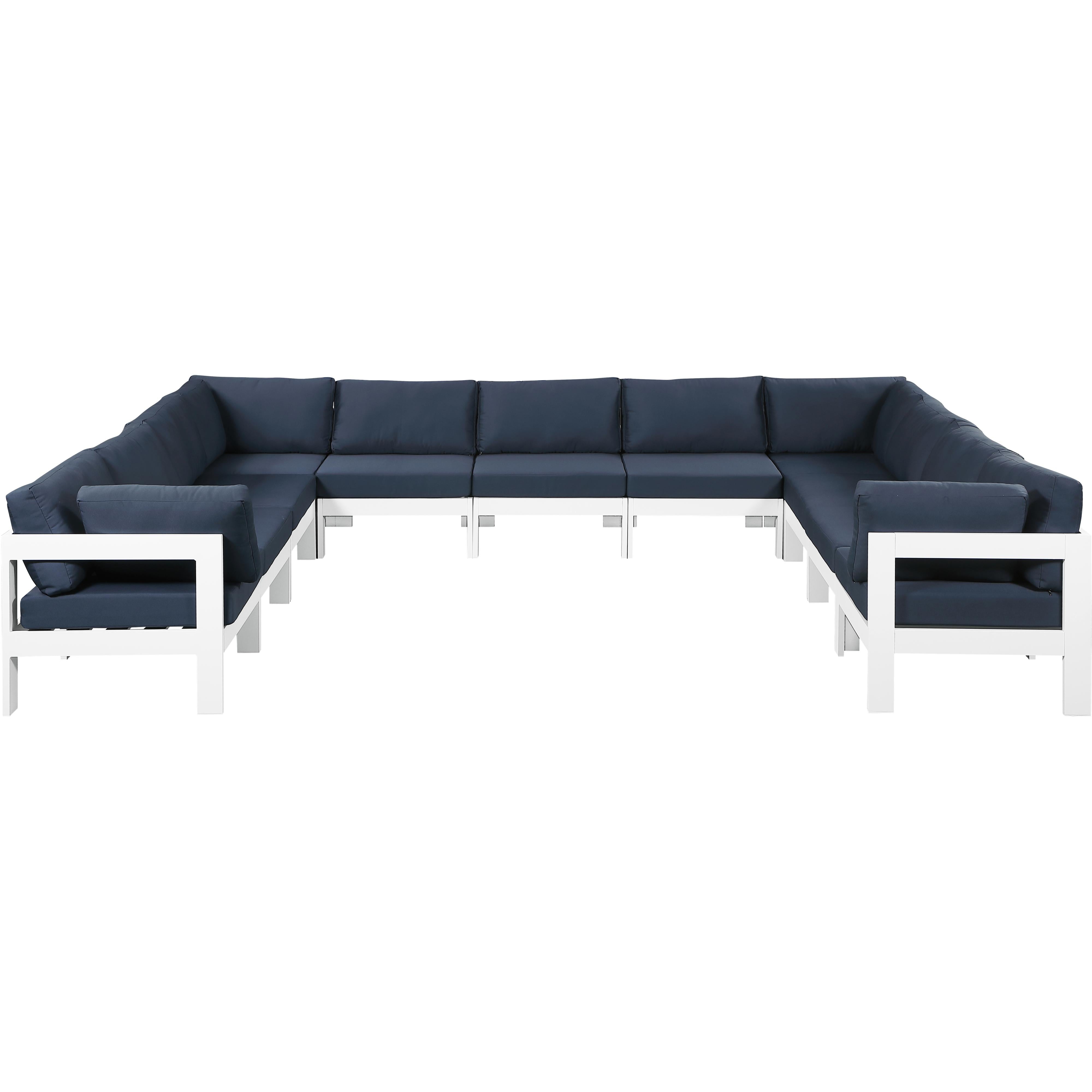 Meridian Nizuc Navy Water Resistant Fabric Outdoor Patio Modular Sectional