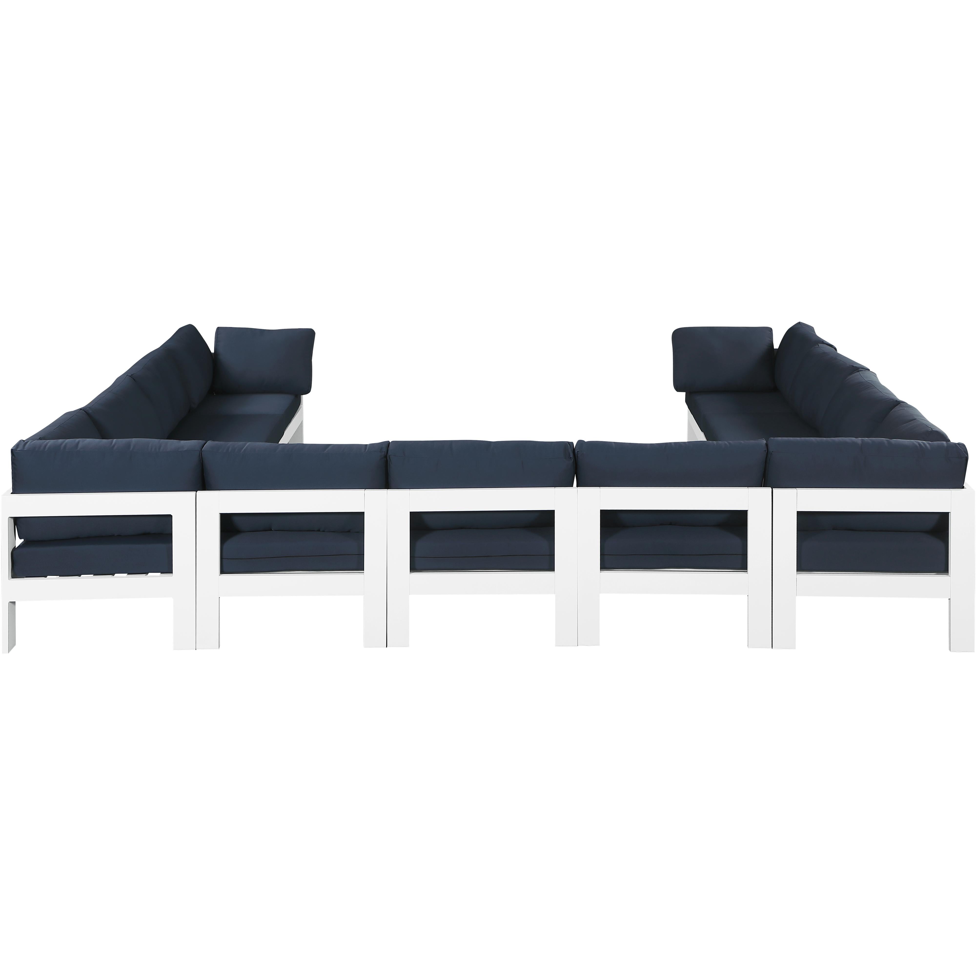 Meridian Nizuc Navy Water Resistant Fabric Outdoor Patio Modular Sectional
