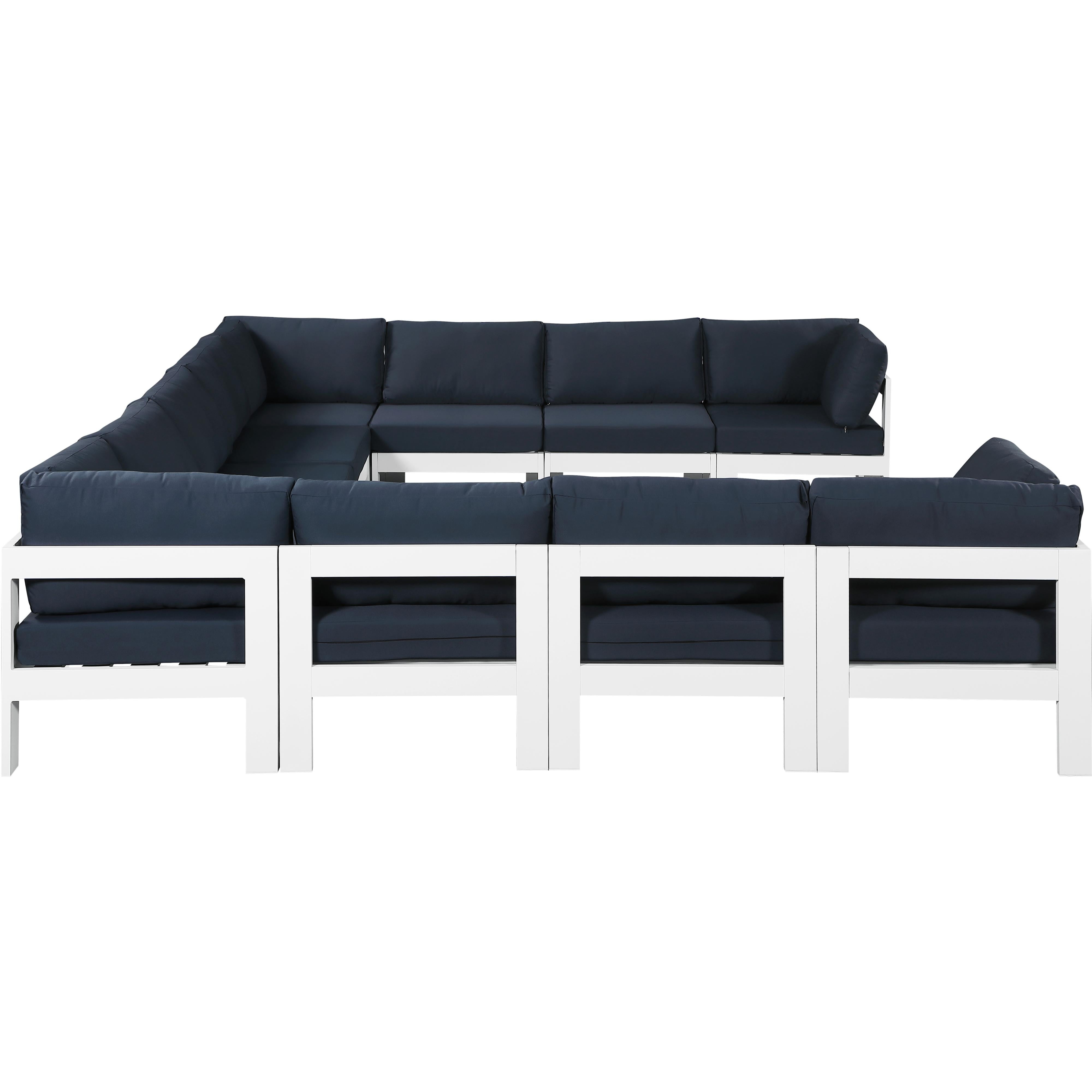 Meridian Nizuc Navy Water Resistant Fabric Outdoor Patio Modular Sectional