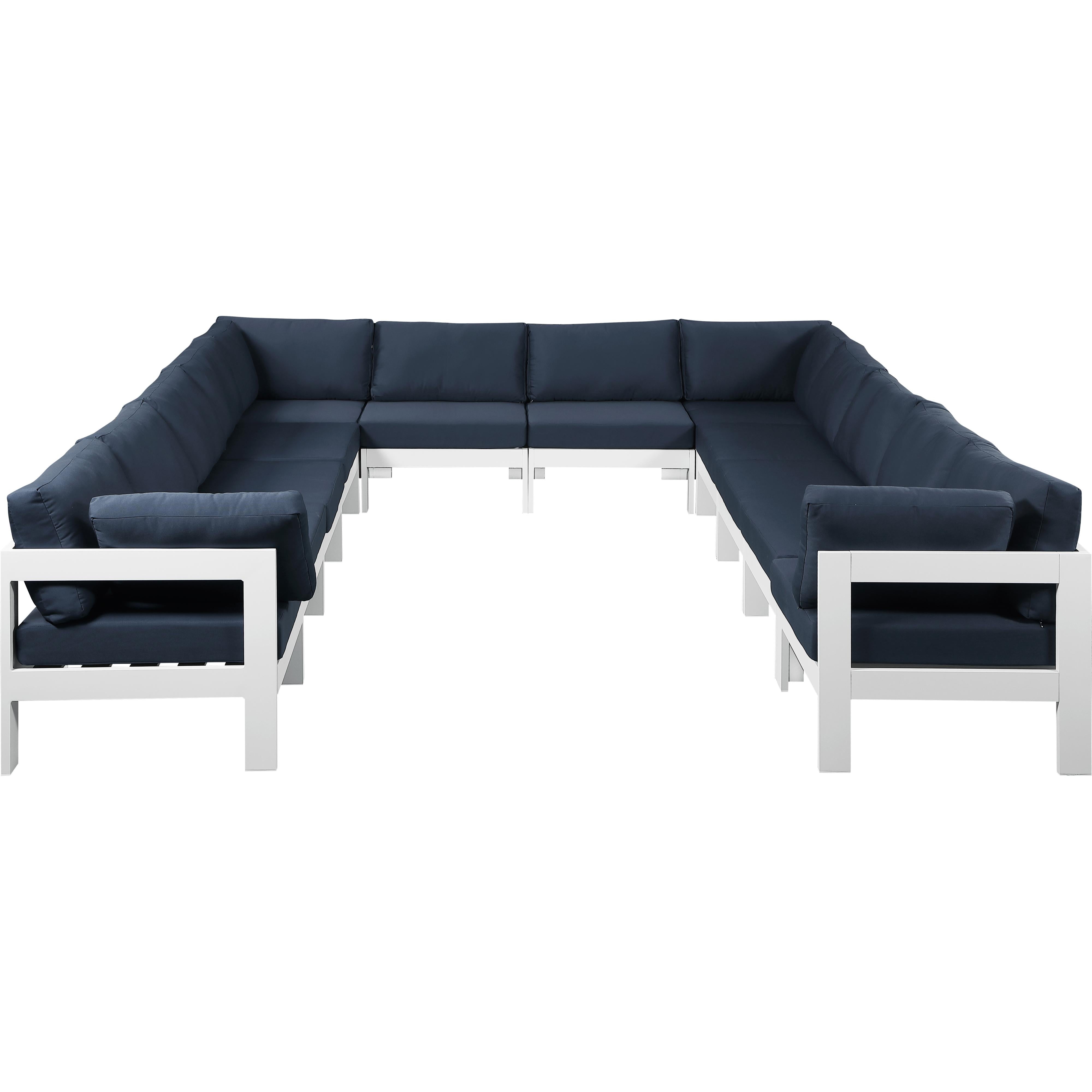 Meridian Nizuc Navy Water Resistant Fabric Outdoor Patio Modular Sectional