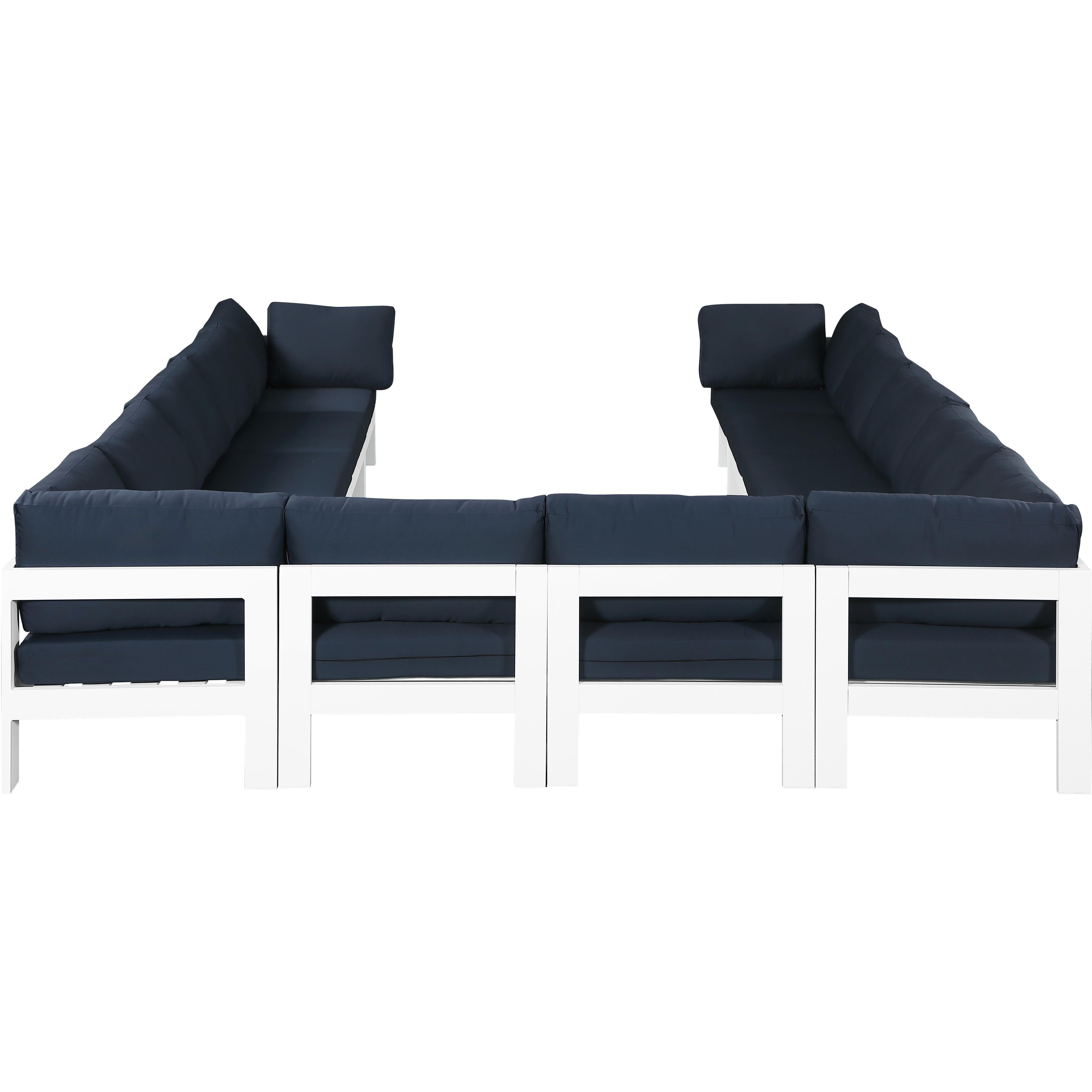 Meridian Nizuc Navy Water Resistant Fabric Outdoor Patio Modular Sectional