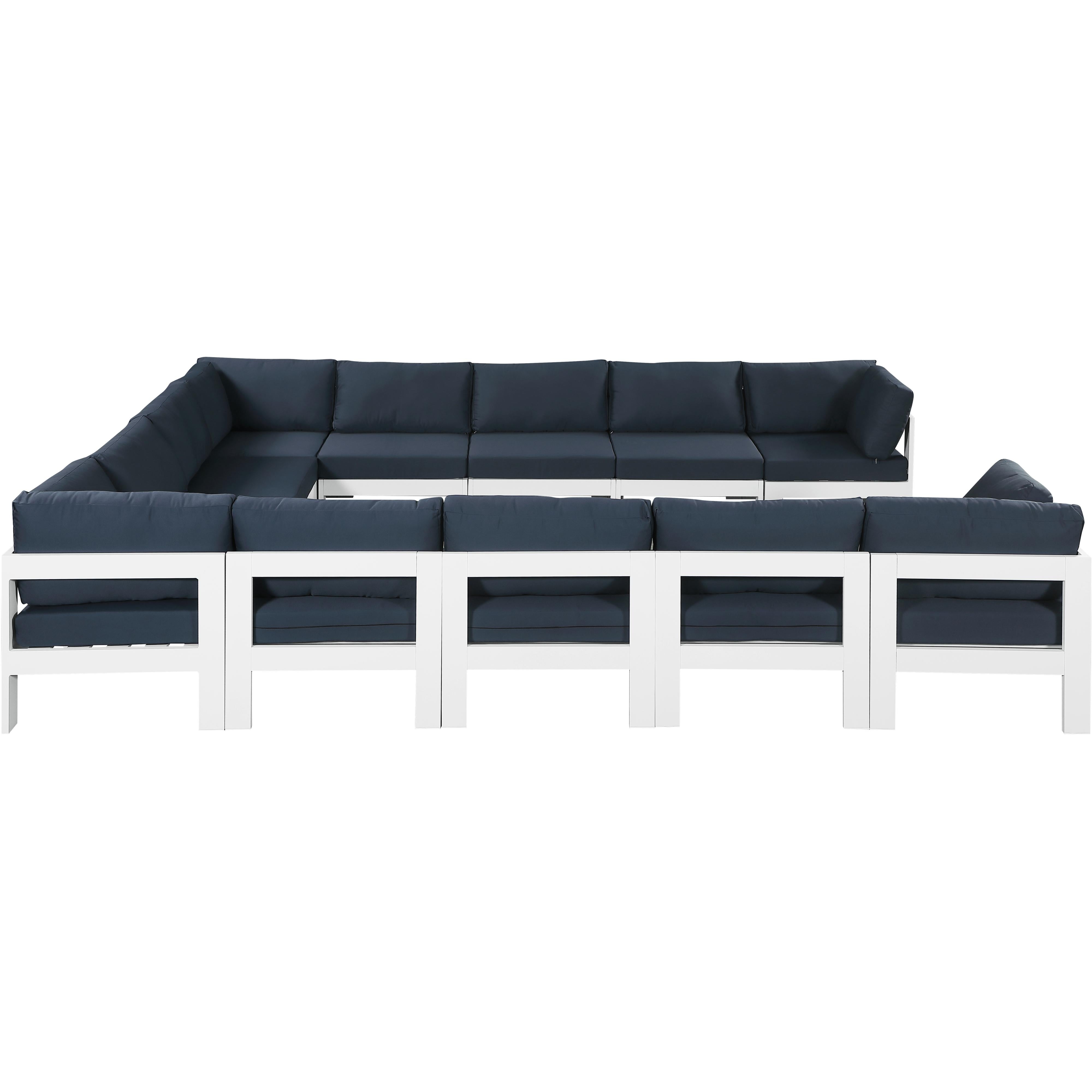 Meridian Nizuc Navy Water Resistant Fabric Outdoor Patio Modular Sectional